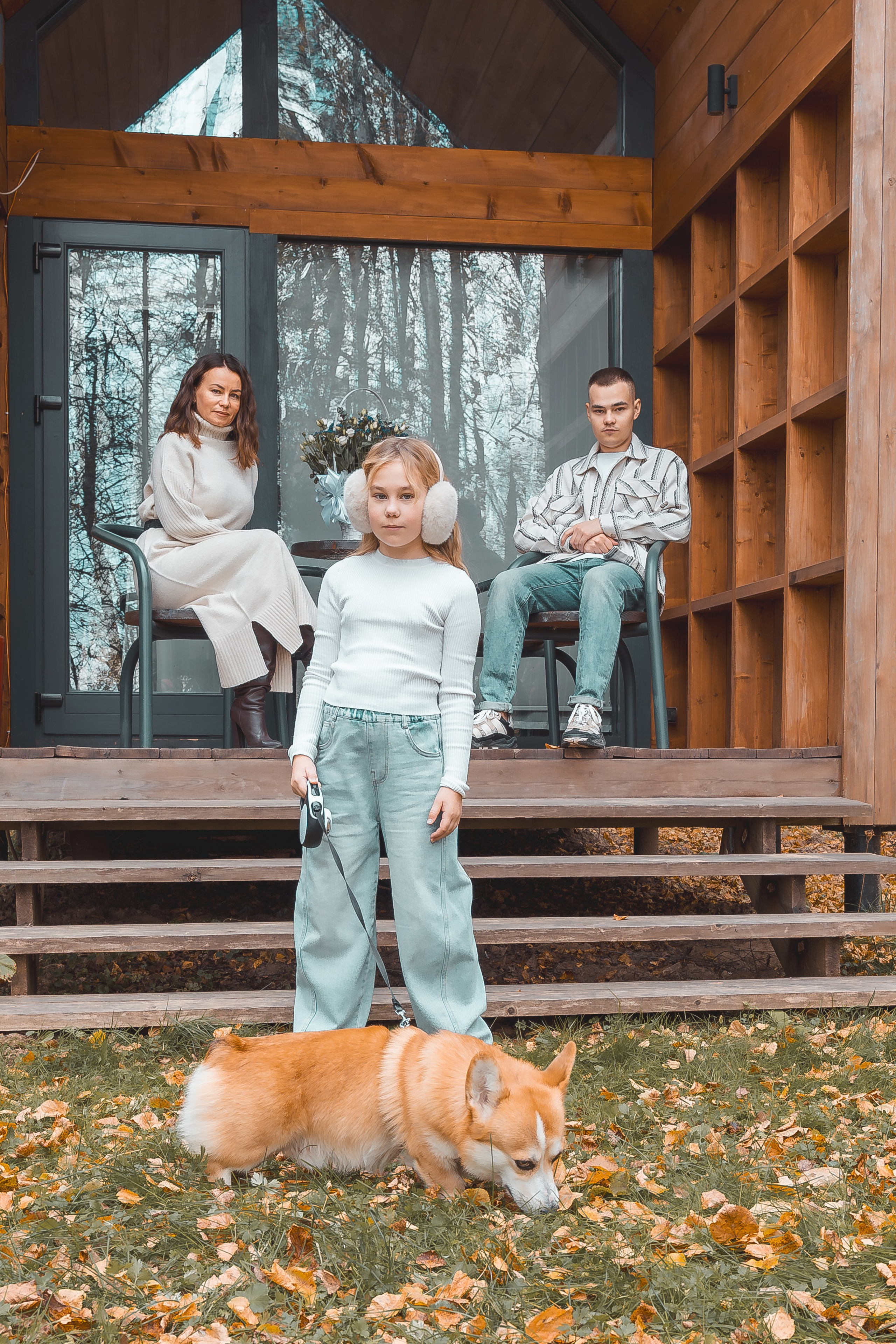 семейная фотосъемка с собакой