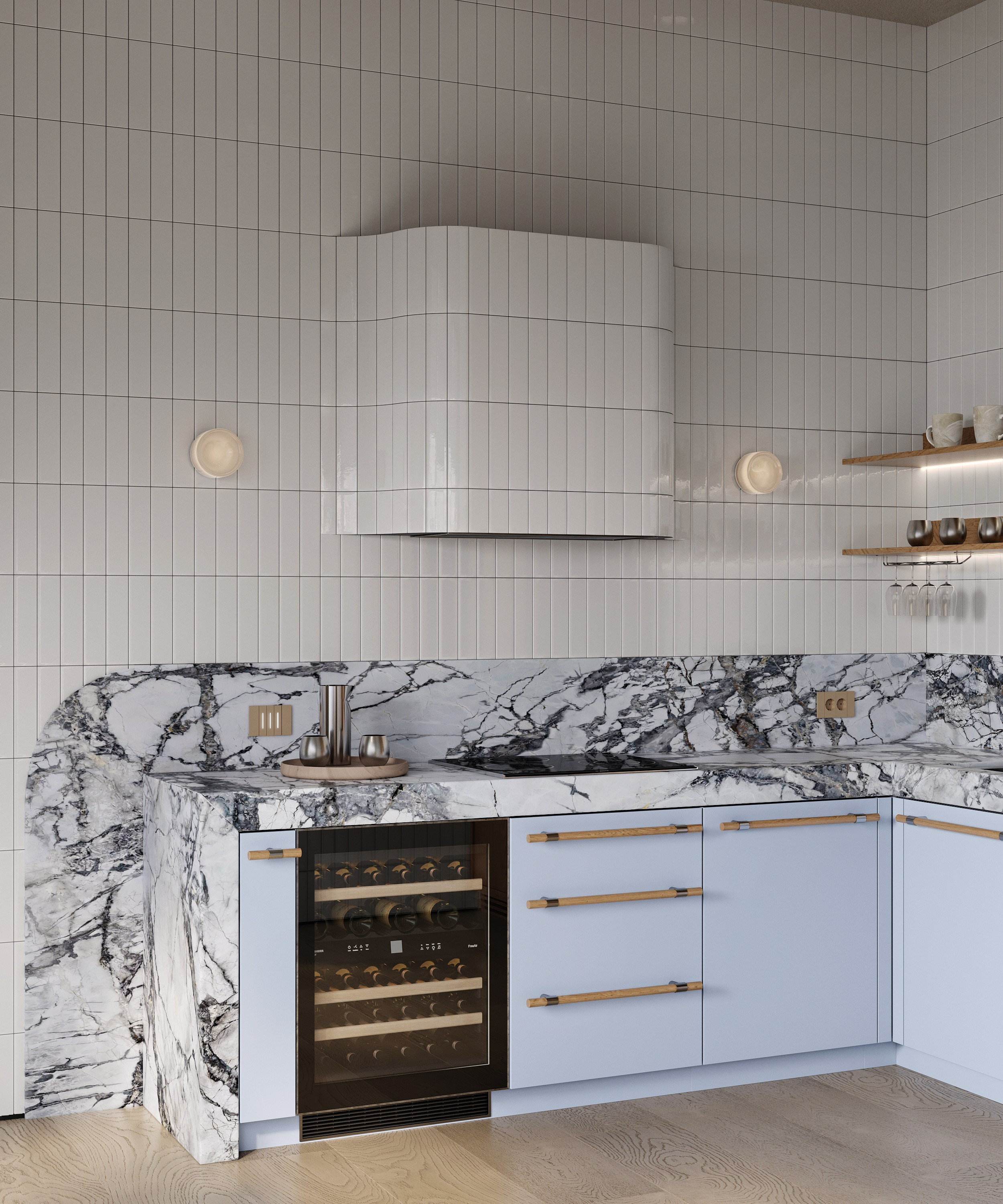 Kitchen and living | Design by Yuliya Shpeter. Interior visualisation | avocado.render