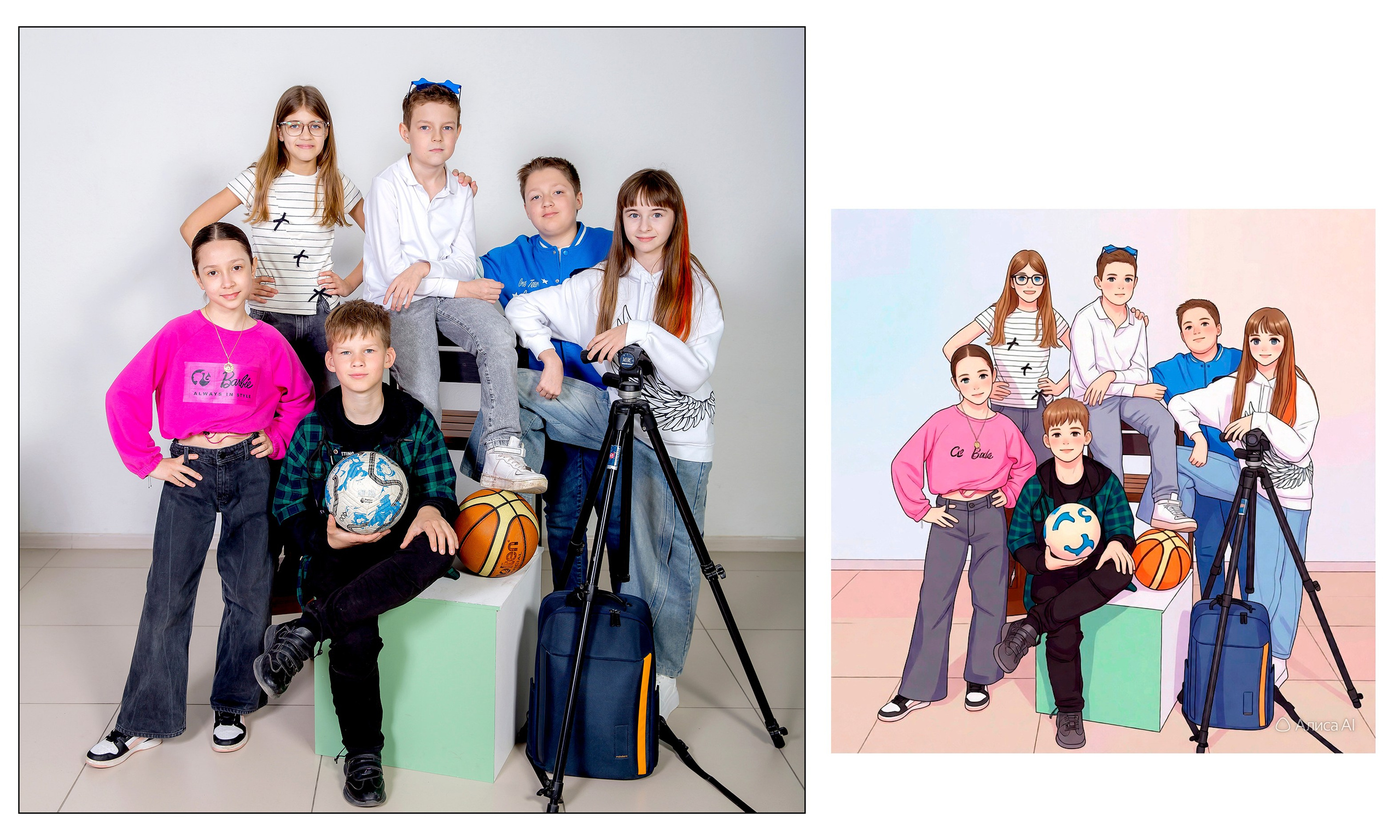 4А в СТУДИИ + АНИМЕ от ИИ Алиса. Семейный фотограф в Новороссийске Игорь Белослюдцев