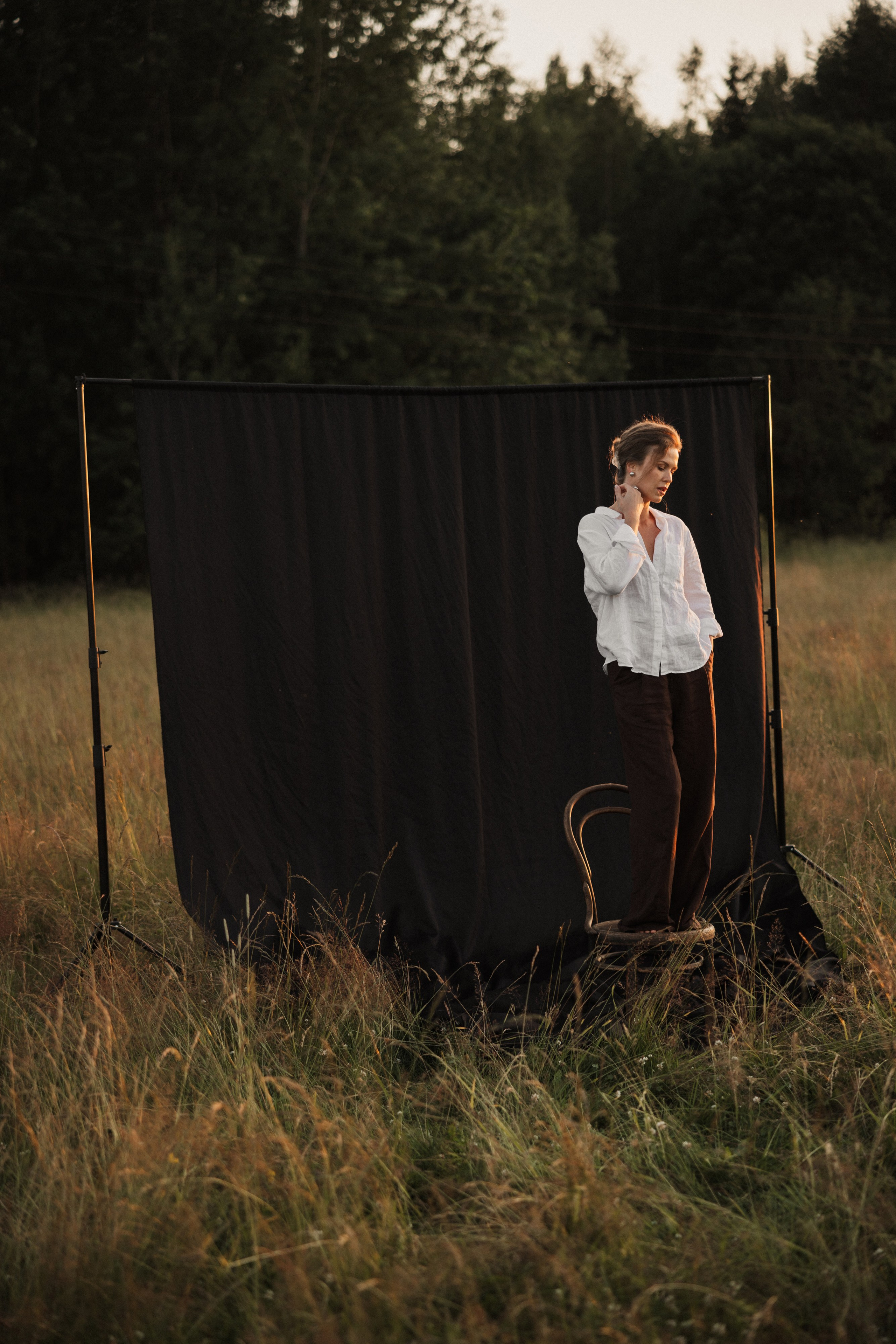 Фэшн съёмка в поле