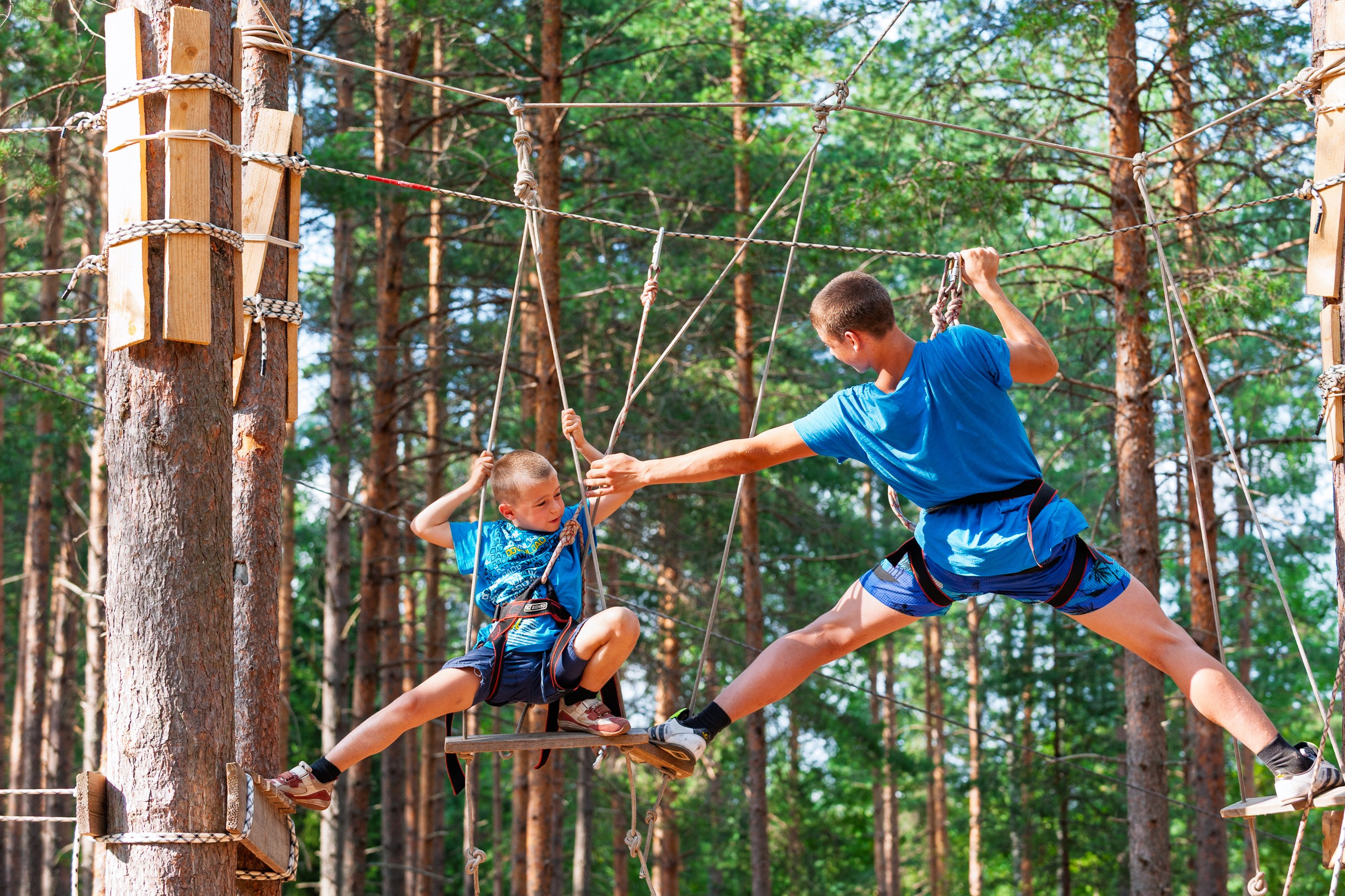 Летние тренировочные боры Школы Боевых Искусств «МОН», Валдай 2011 г. верёвочная трасса