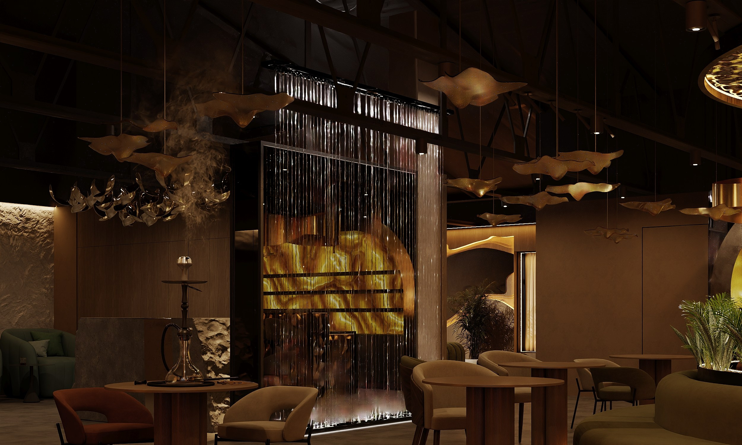 Кальянная Oazis Lounge. Студия дизайна интерьера в Москве T.Art Design