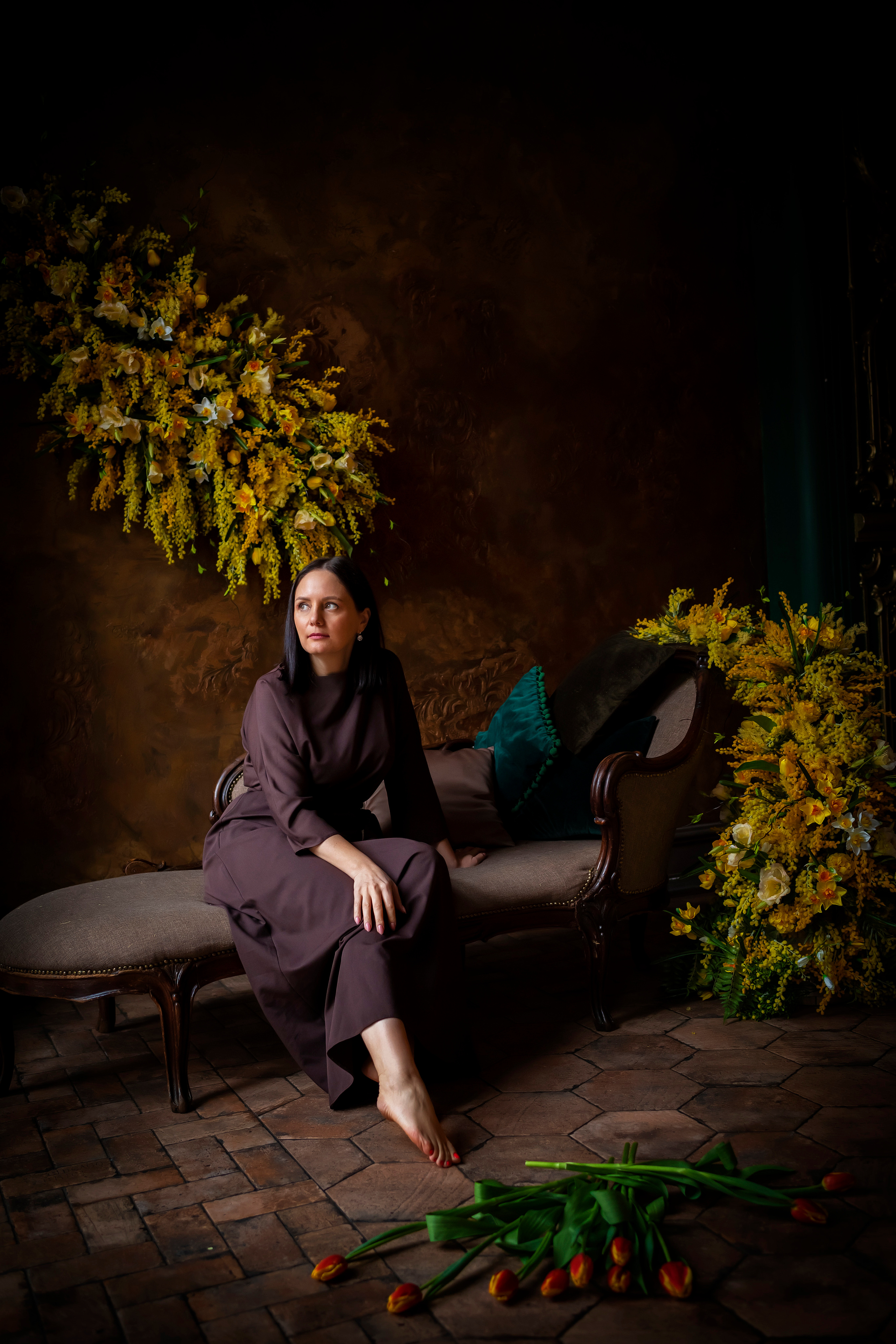 фотосессия с мимозой