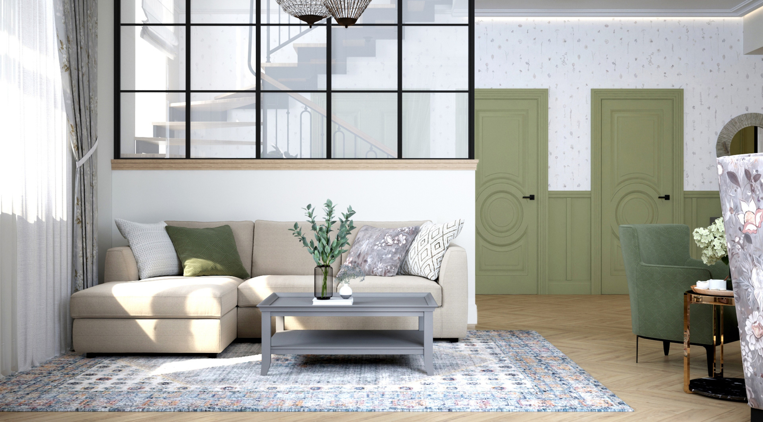 Интерьер загородного дома в стиле прованс. RASEN DESIGN. Архитектурные проекты зданий, интерьеров и благоустройства