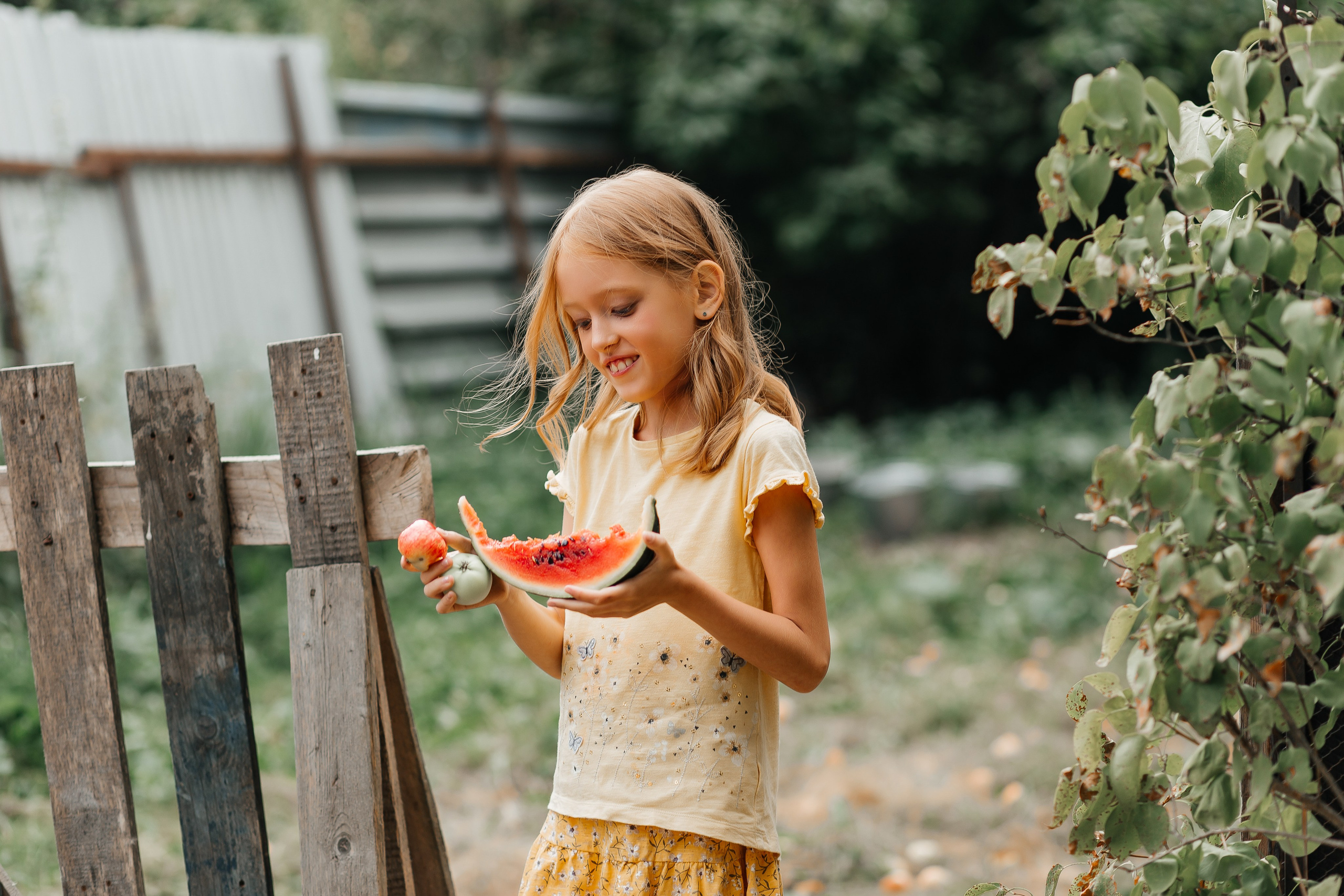 Осенняя детская фотосессия с арбузами. Фотограф в Подольске — Мария Бучнева