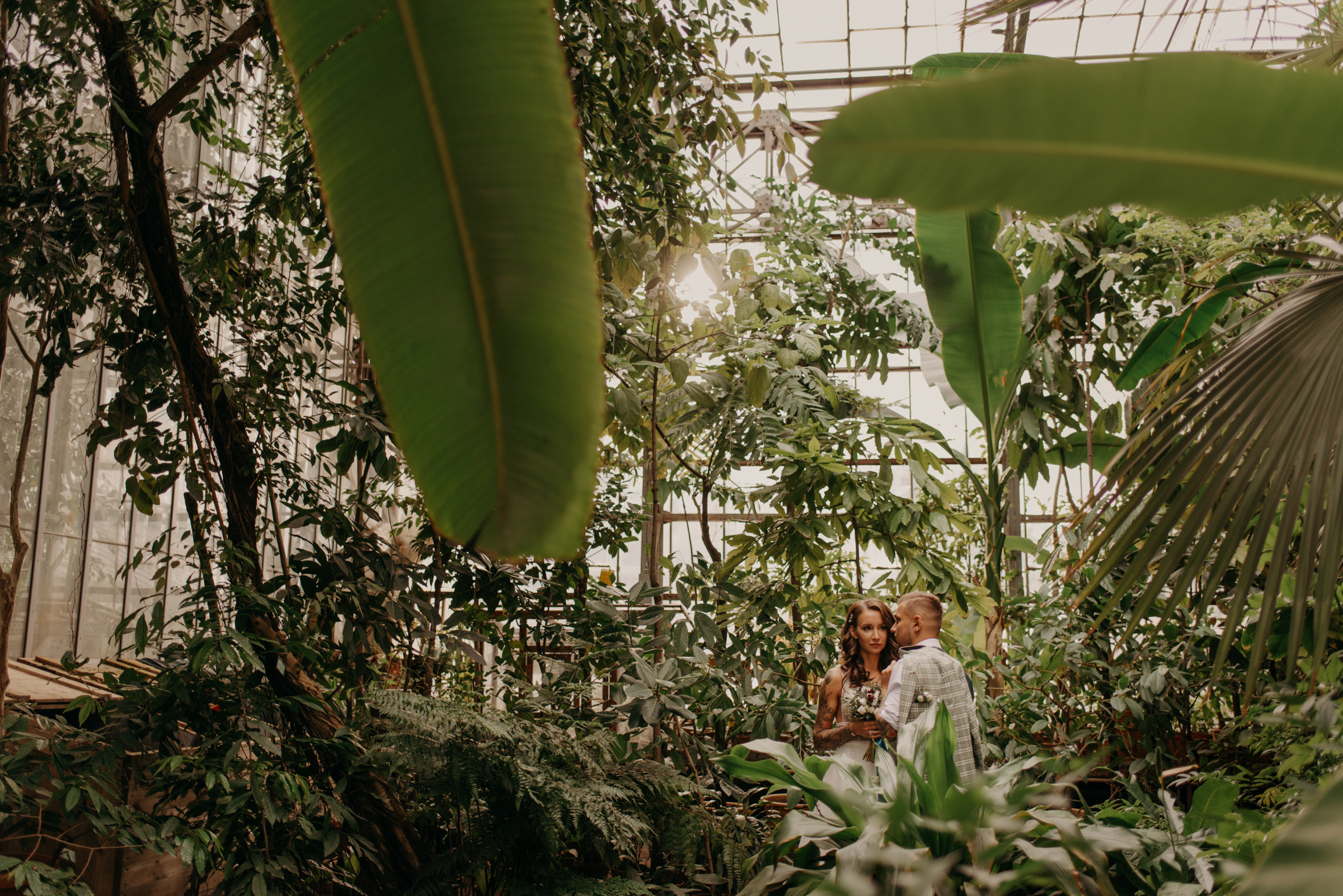 Свадебная фотосессия в оранжерее Ботанического сада. Свадебный фотограф в Санкт-Петербурге Венера Ахметова