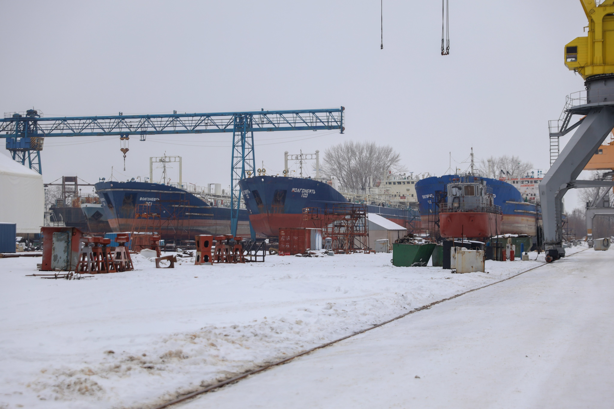 ЗАО нефтефлот Зимние фото + закаладка киля Судна. Фотограф в Самаре Максим Тырин