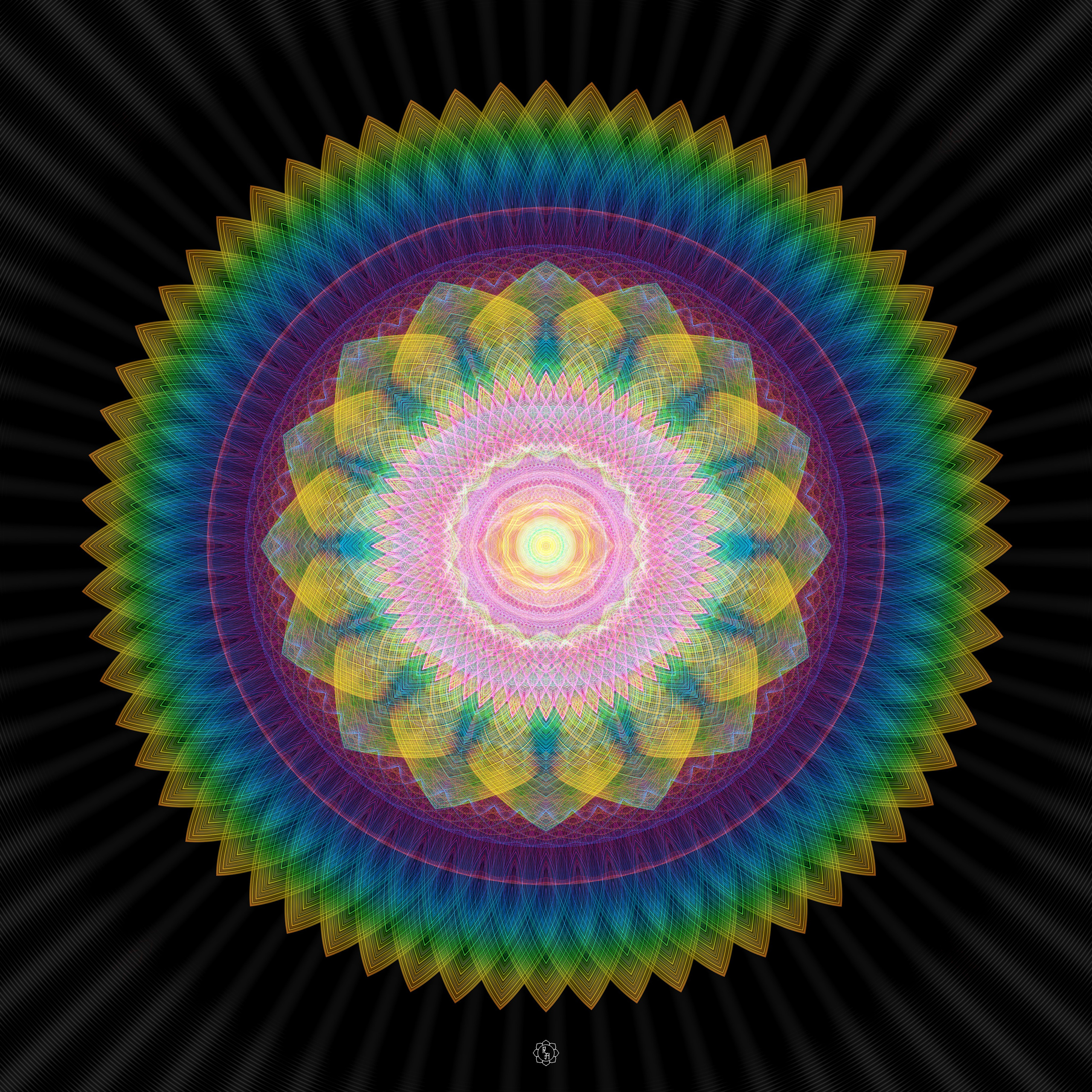 Flame Mandala of a tube TV. Roman Hodirev is an esoteriologist, multidisciplinary artist, photographer and musician. Saint Petersburg, Riga