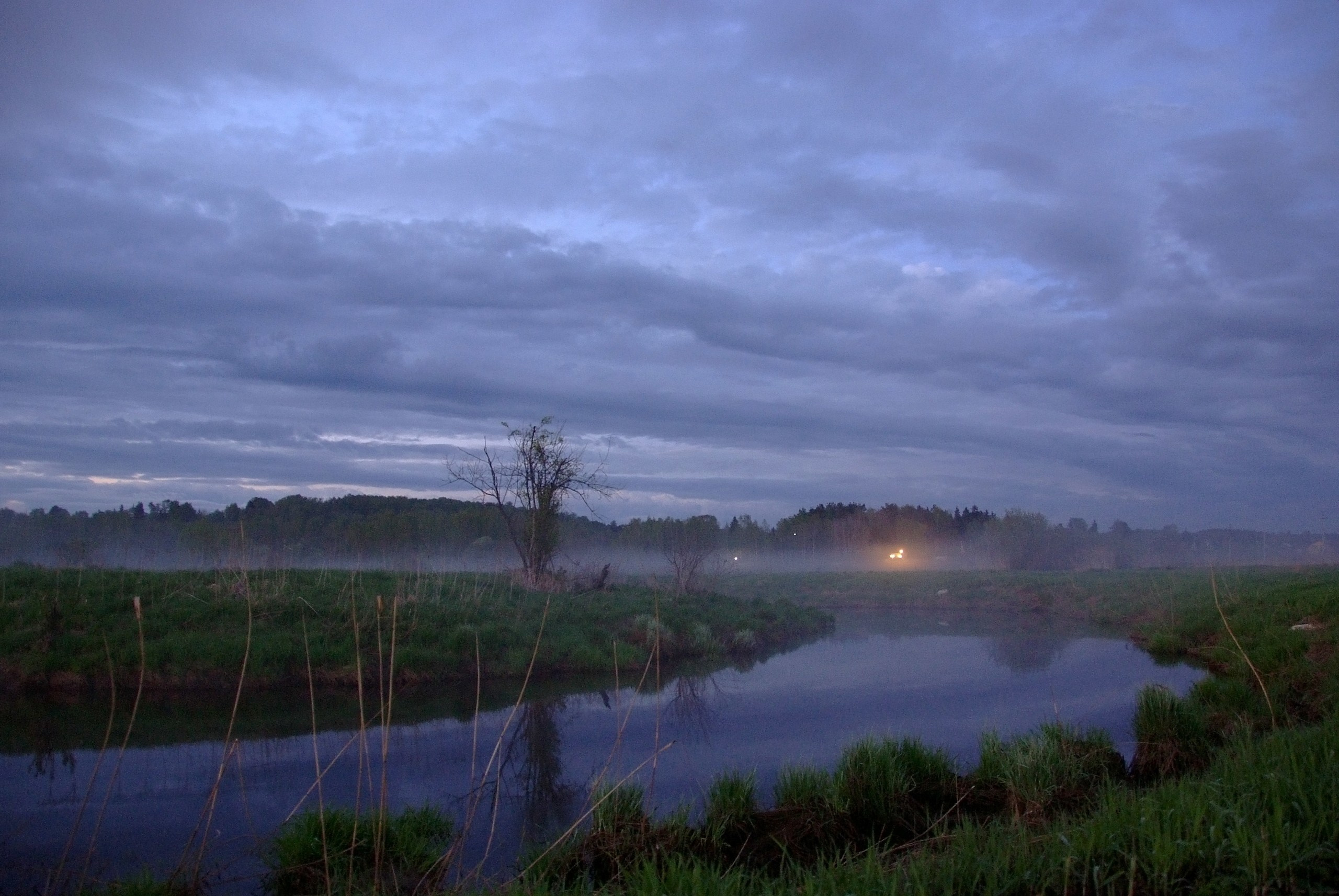 Вечер на Клязьме. С началом летних сумерек начинает появляться туман.
