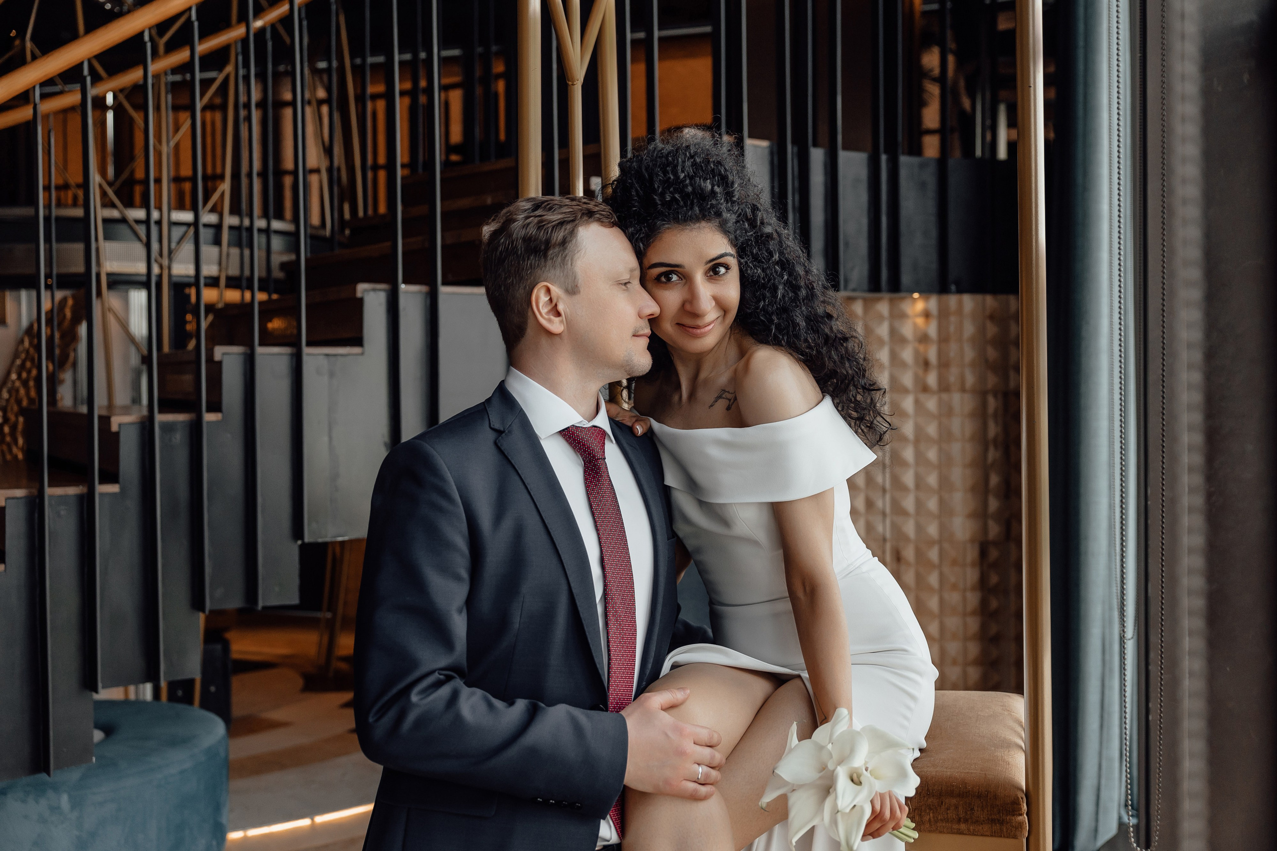 свадебная фотосессия в ресторане birds башня око москва сити