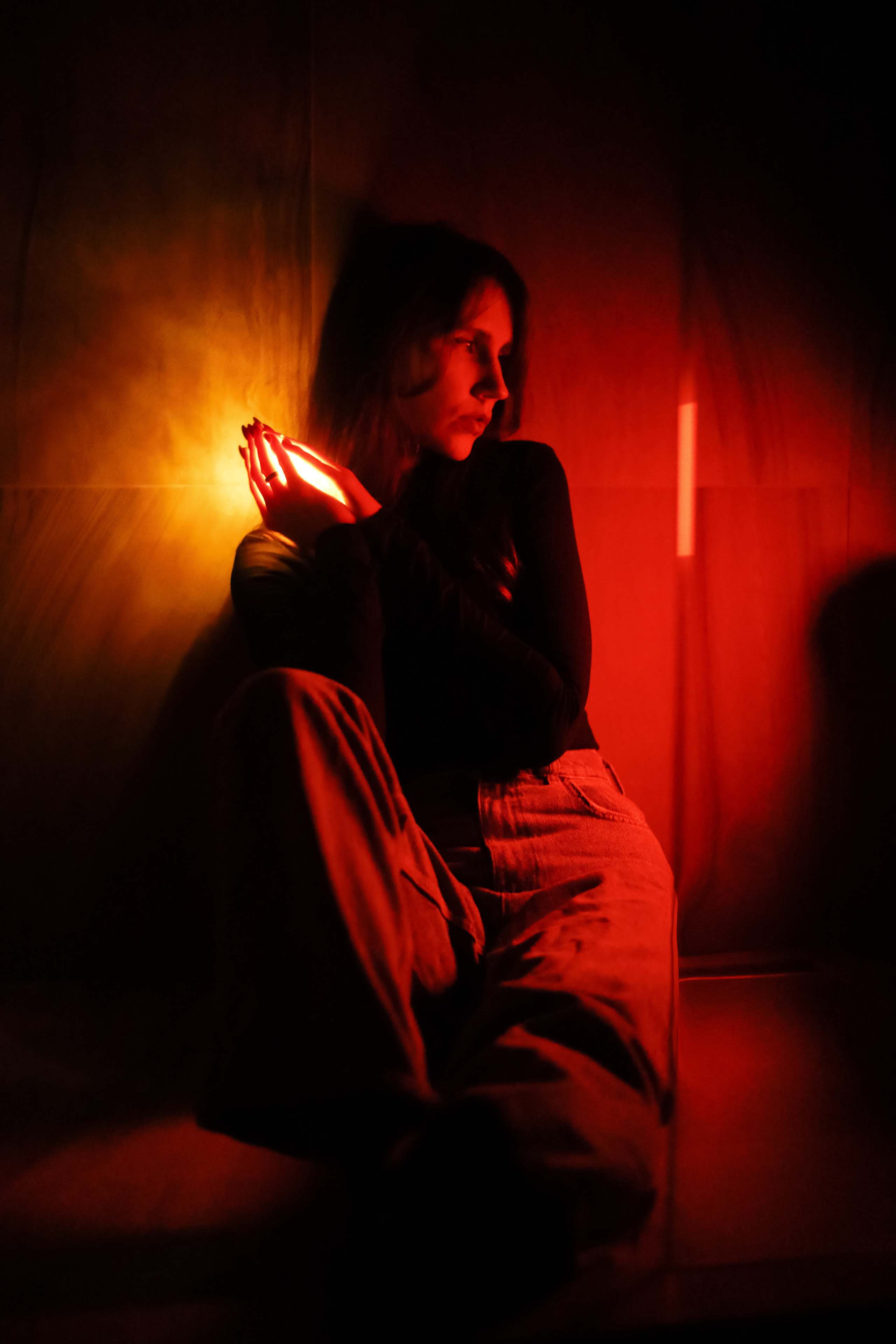 Домашняя фотосессия с цветным светом. Свадебный и семейный фотограф в Краснодарском крае Мария Данилкина