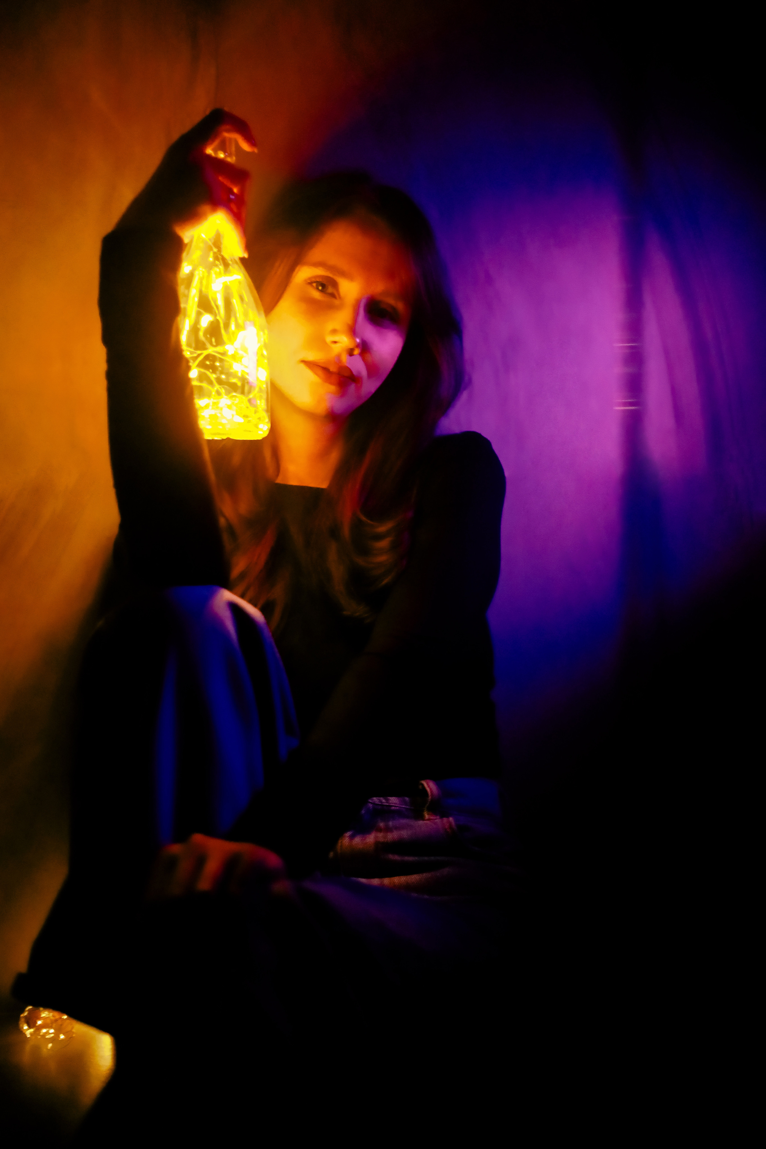 Домашняя фотосессия с цветным светом. Свадебный и семейный фотограф в Краснодарском крае Мария Данилкина