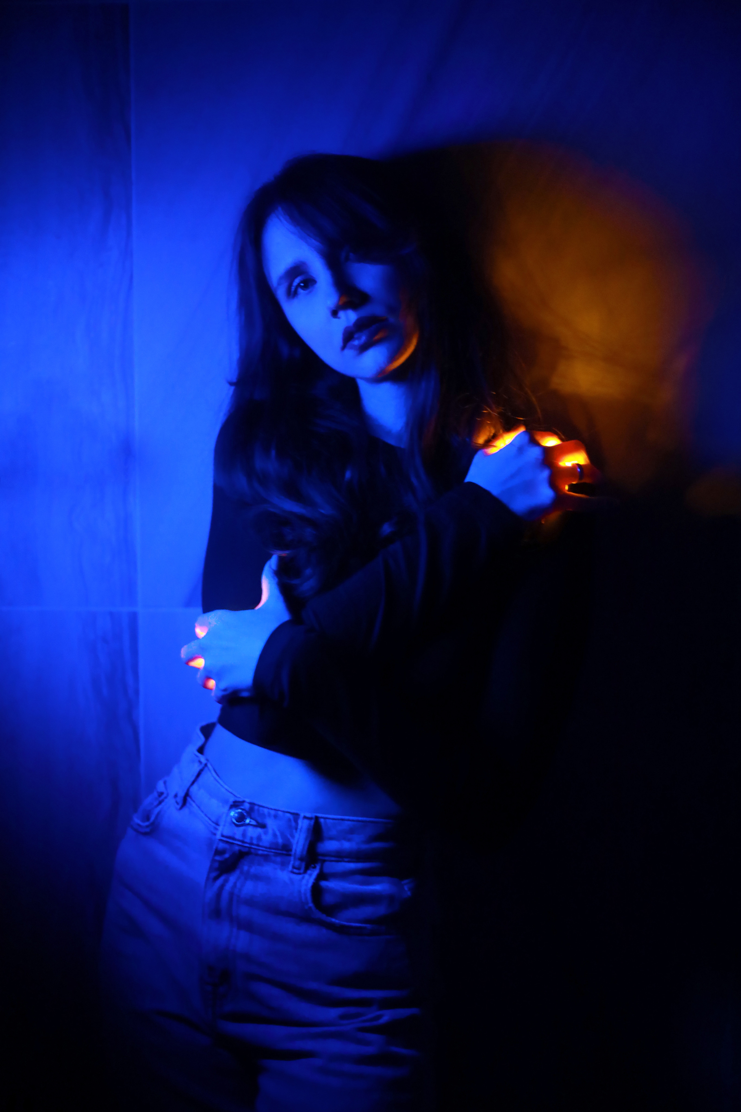 Домашняя фотосессия с цветным светом. Свадебный и семейный фотограф в Краснодарском крае Мария Данилкина