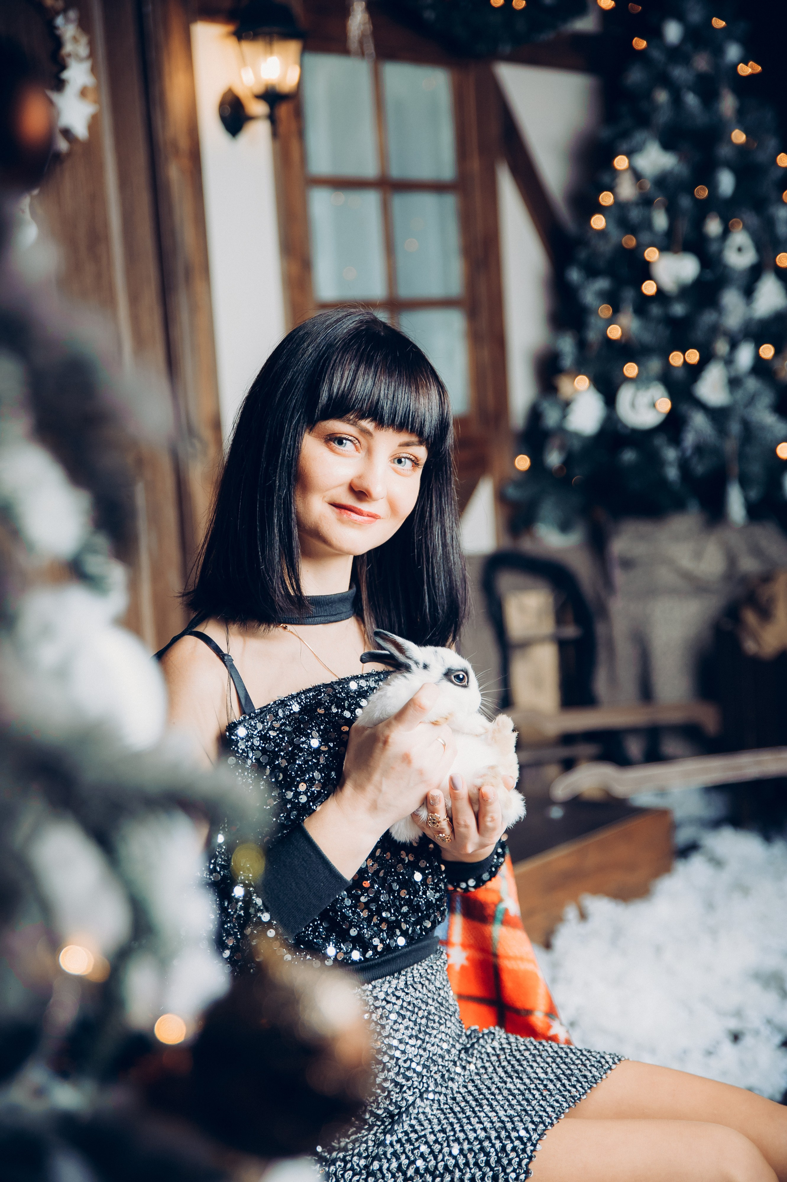 Новогодняя фотосессия в студии Минск, женский портрет, съемка в студии