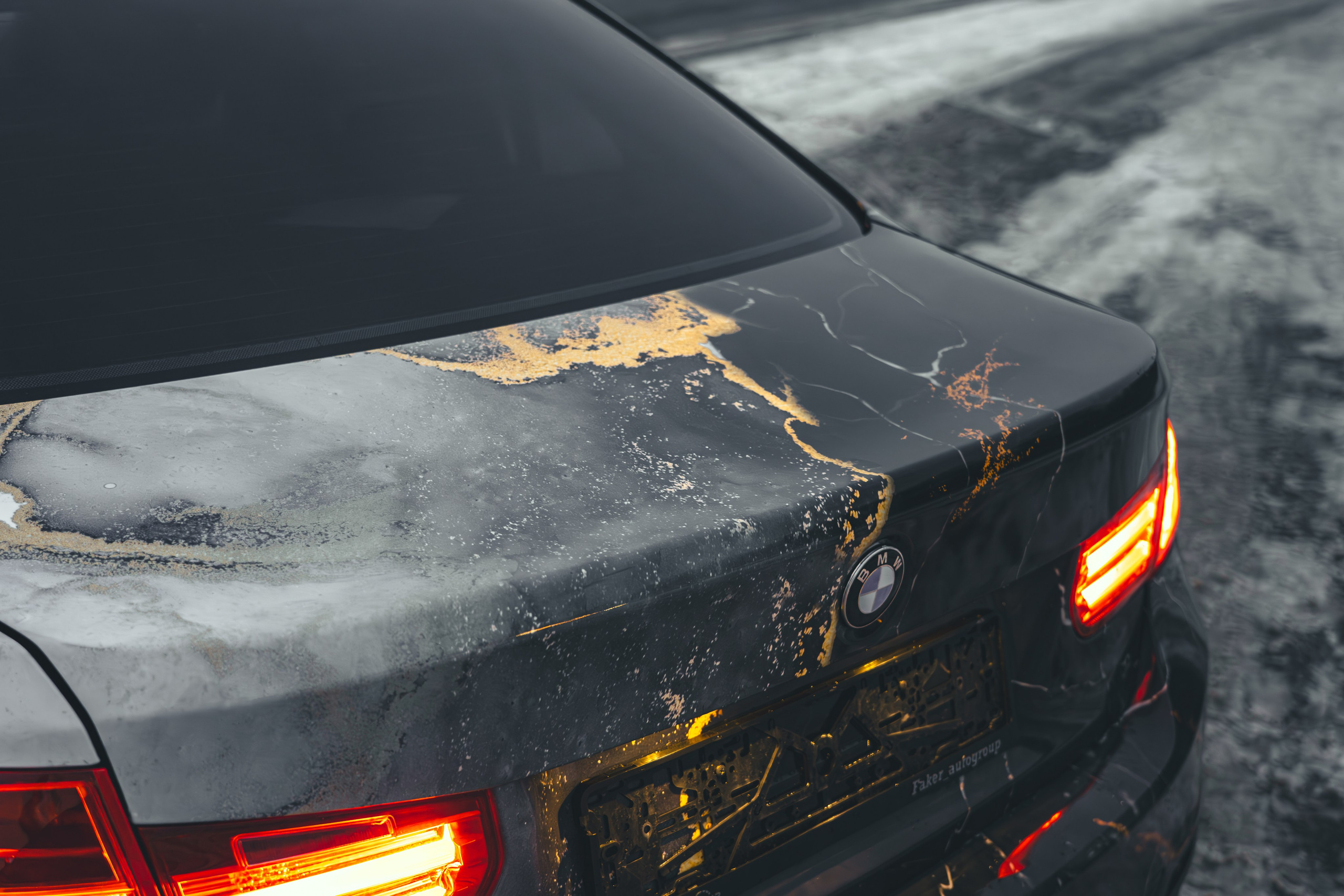 Винилография на BMW 3 F30. Студия дизайна и оклейки авто Barmaley Design