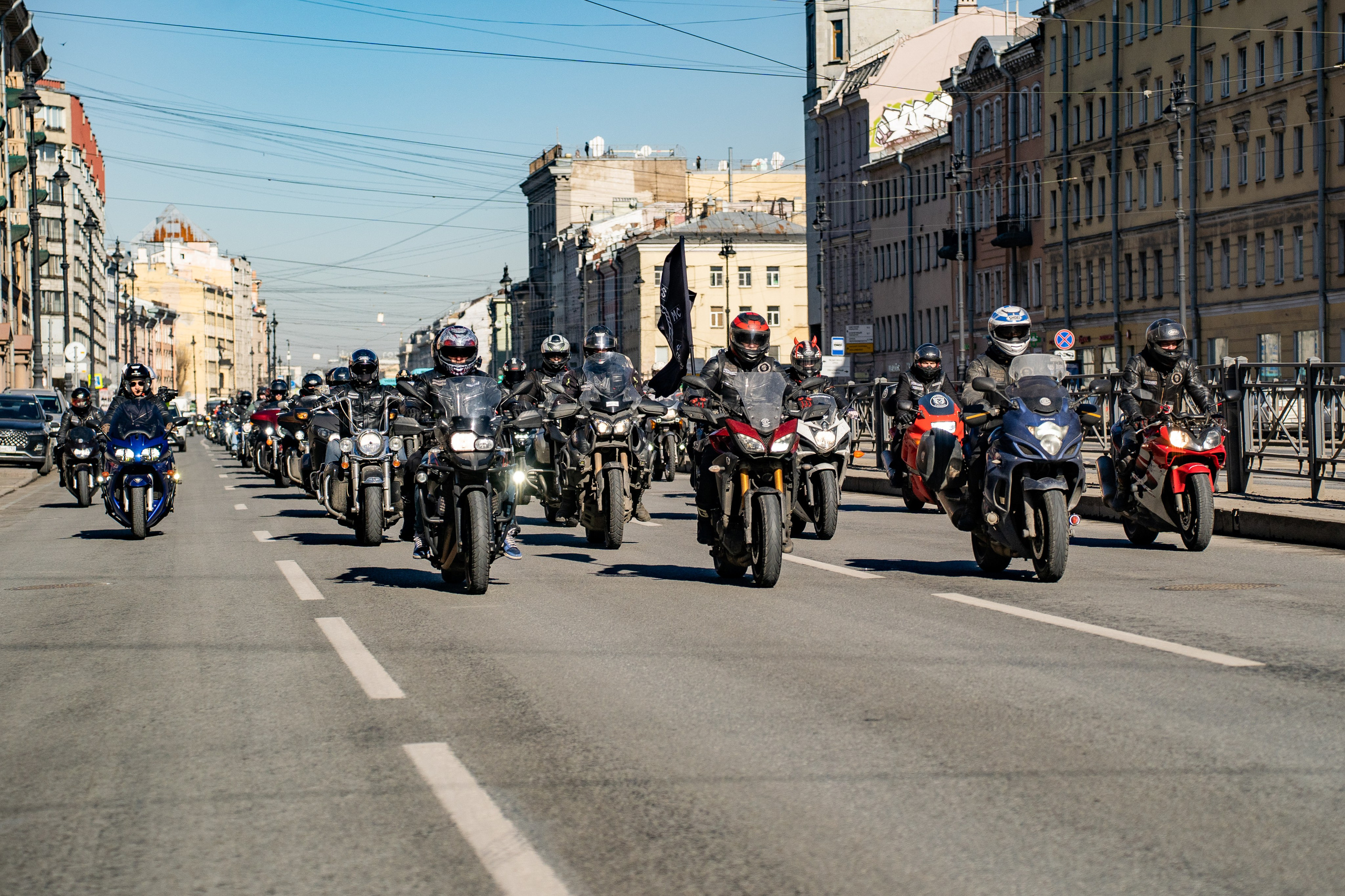 Весенний прохват мотоклуба Normans Riders MC. Концертный и репортажный фотограф в Санкт-Петербурге Слава Пахомов