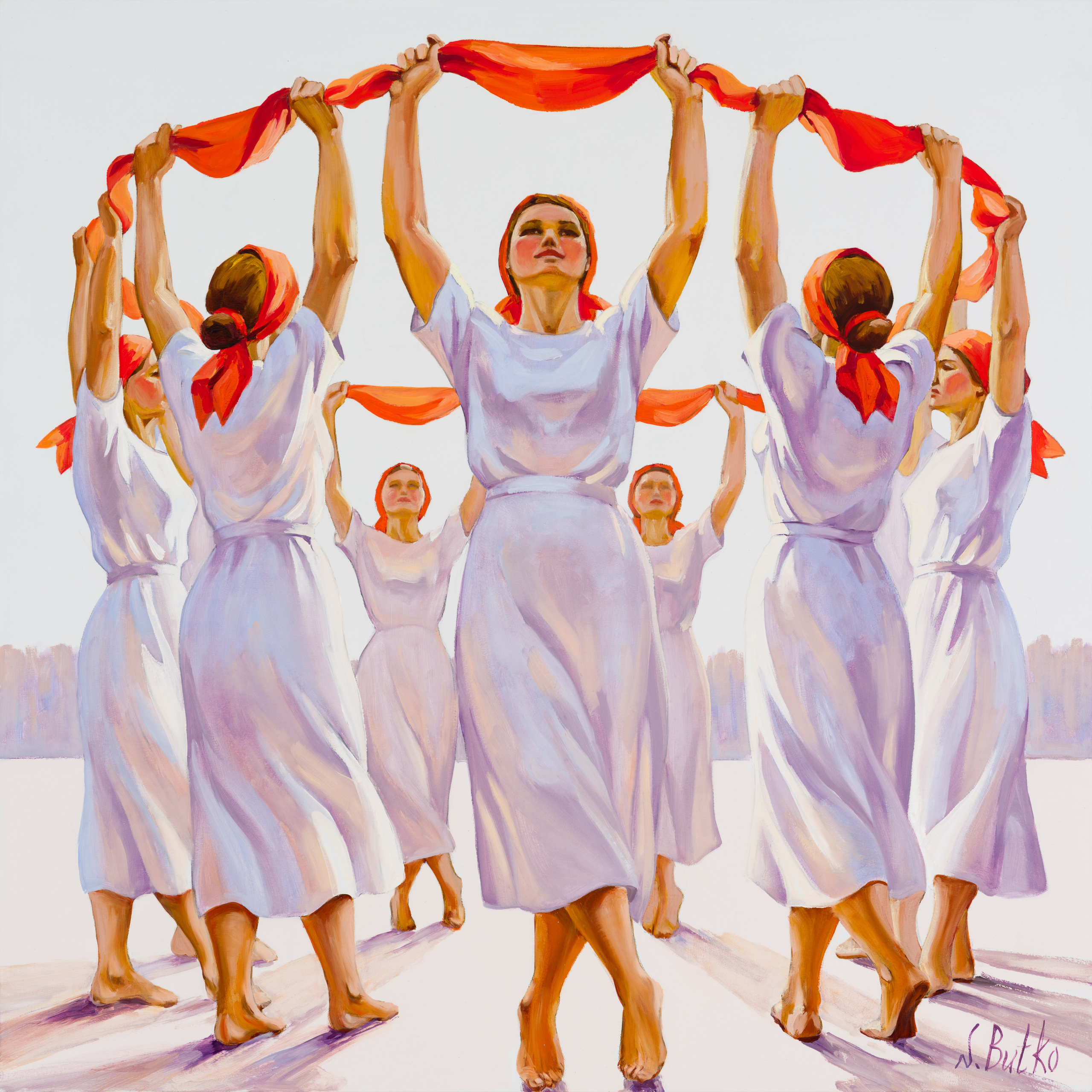 «Коллективное сознательное, часть II» - художник Наталия Бутко (холст, акрил, масло, 100x100 см, 2026)
