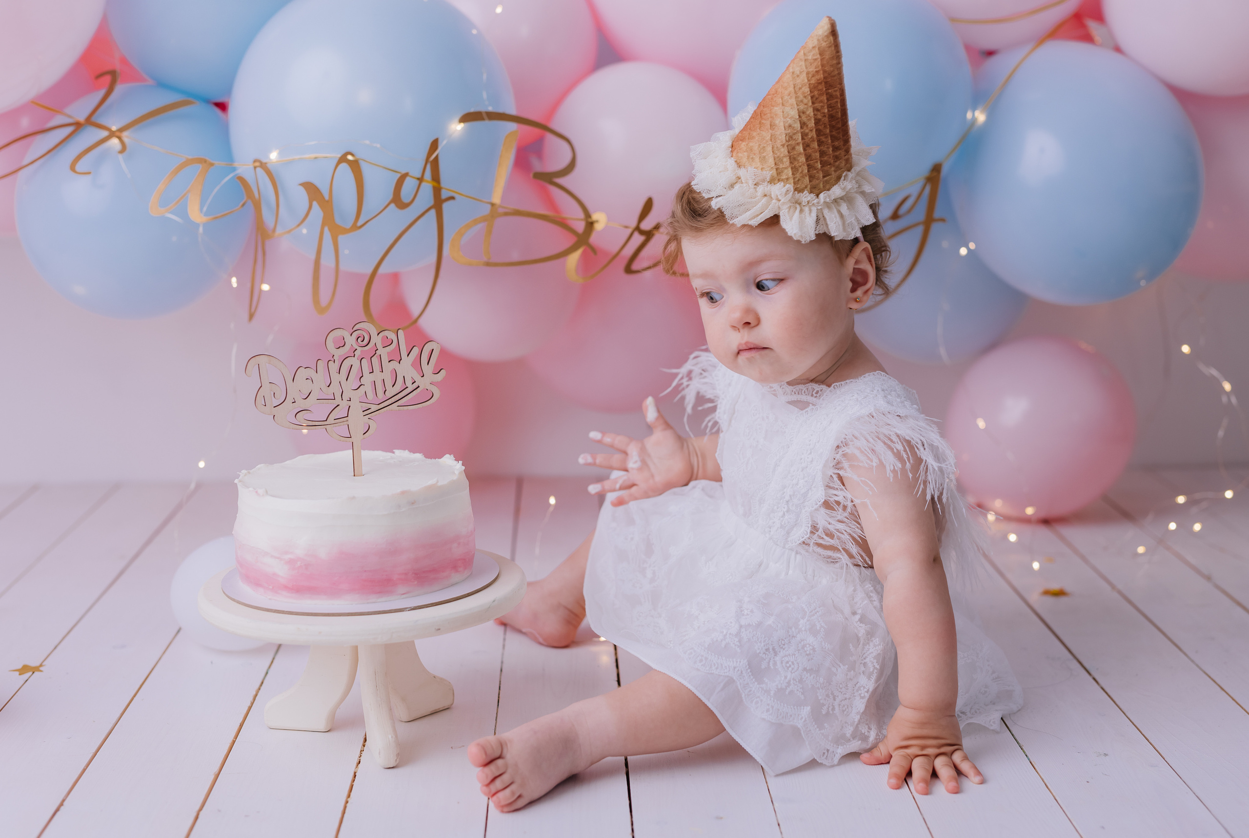 Первый тортик Балерина Новый. Семейный фотограф Обнинск