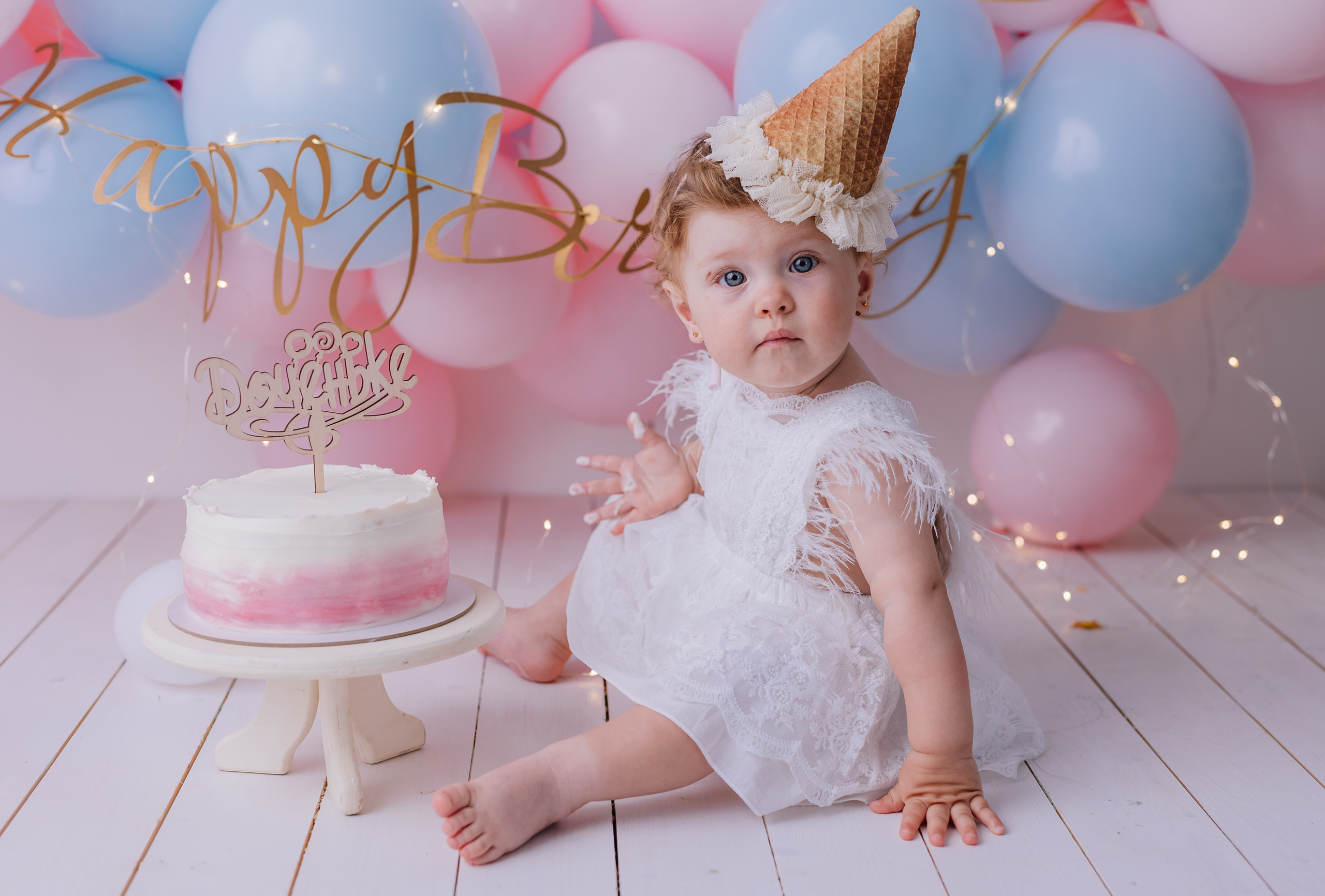 Первый тортик Балерина Новый. Семейный фотограф Обнинск