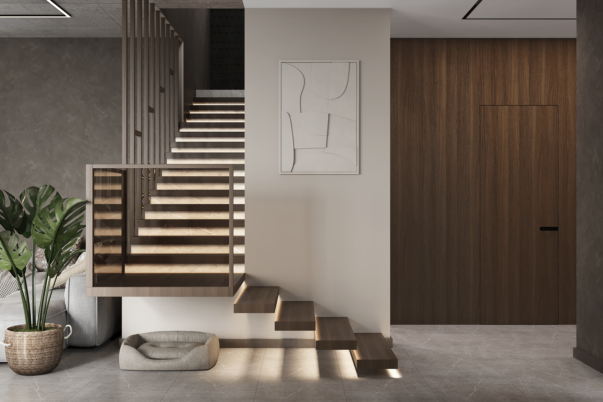 Дом 200 м. кв. 1й этаж, общие пространства. Студия Дизайна интерьера Tsvetdesign. Дизайнер в Санкт-Петербурге