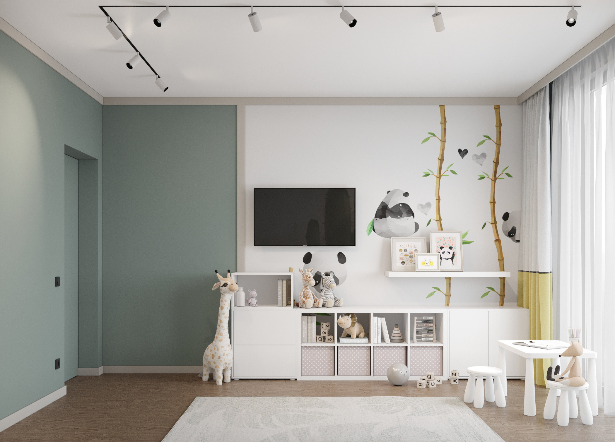 Дом 200 м. кв. 2й этаж, жилой. Студия Дизайна интерьера Tsvetdesign. Дизайнер в Санкт-Петербурге