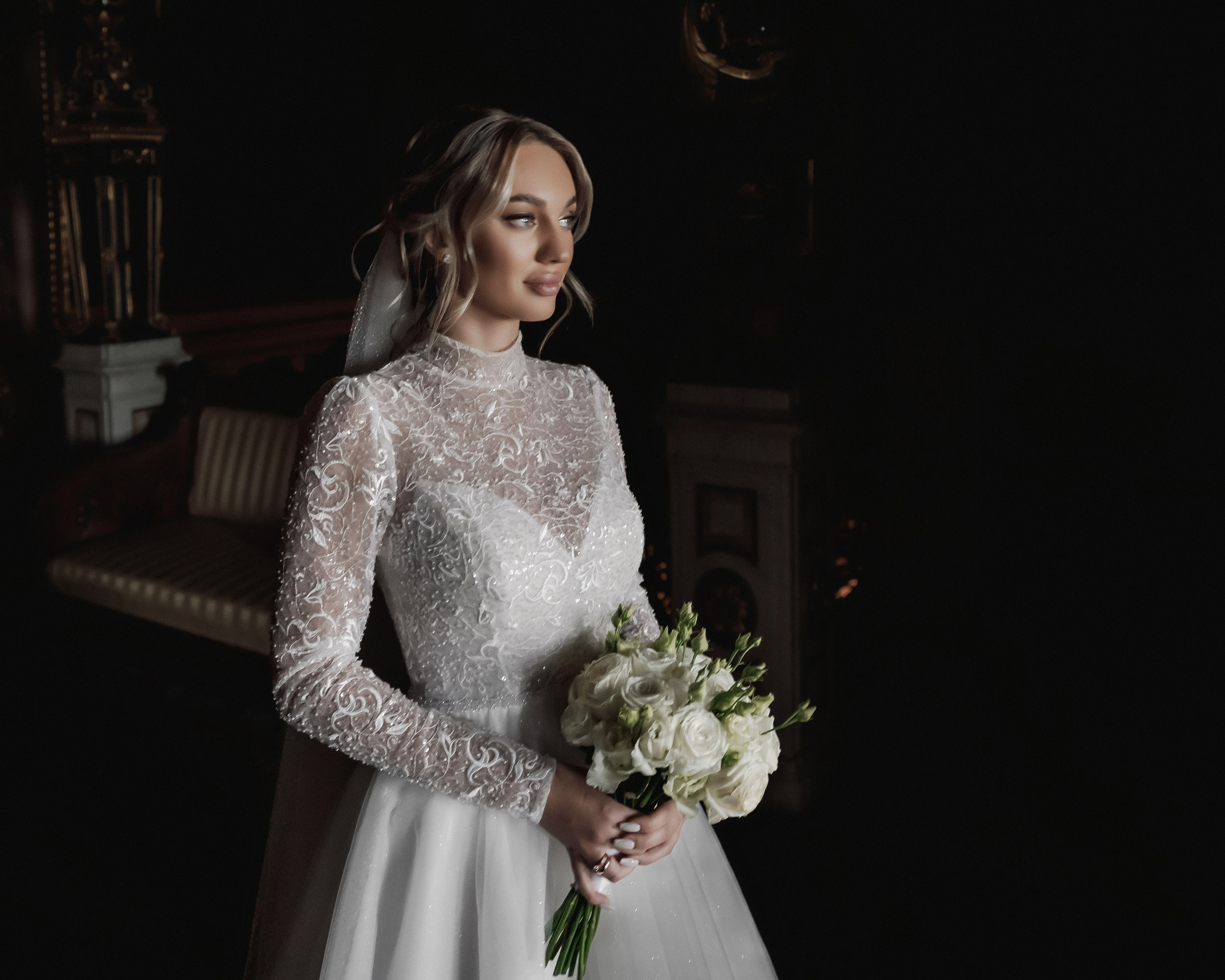 Портрет невесты, красивый свет.