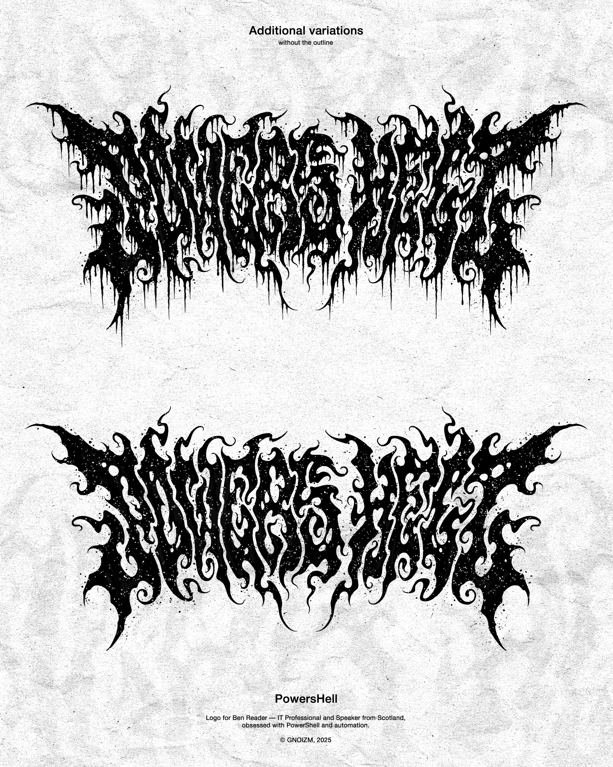 Powers Hell. GNOIZM | Metal Logos & Dark Lettering