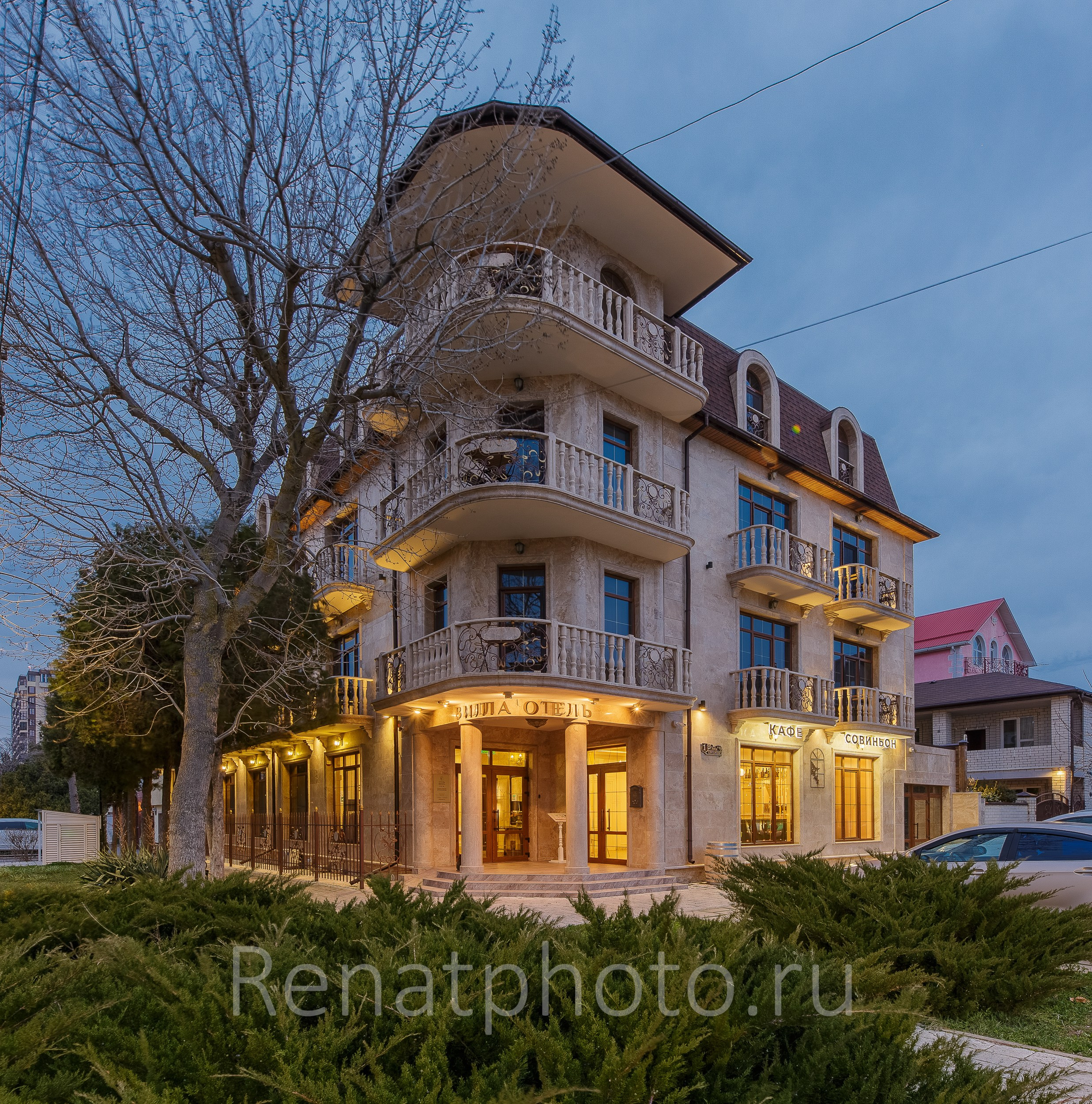 Отель «Вилла». Профессиональная фотосъёмка интерьеров, предметная фотосессия еды для меню г. Анапа