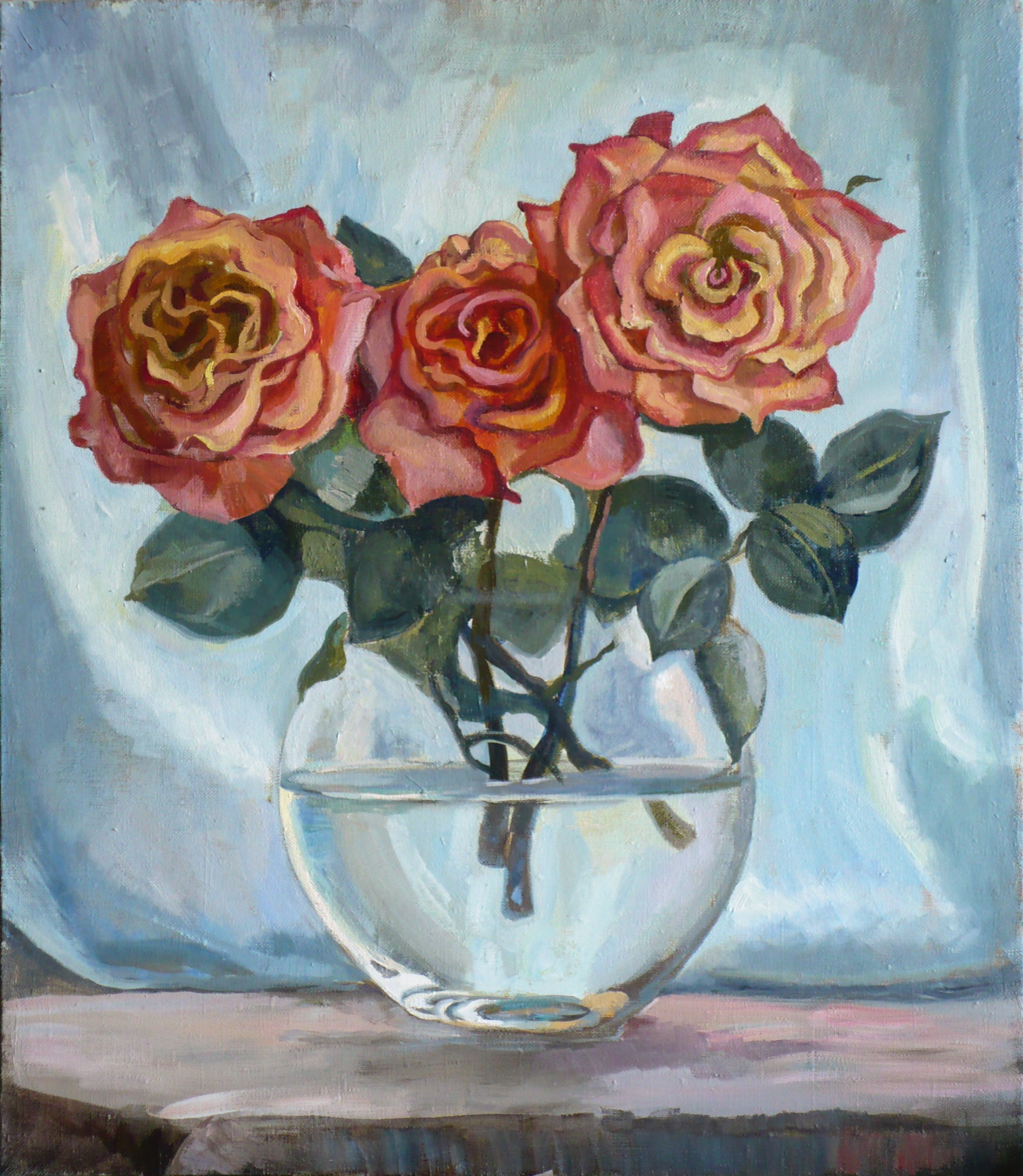 Розы, картина маслом Андреева Ирина