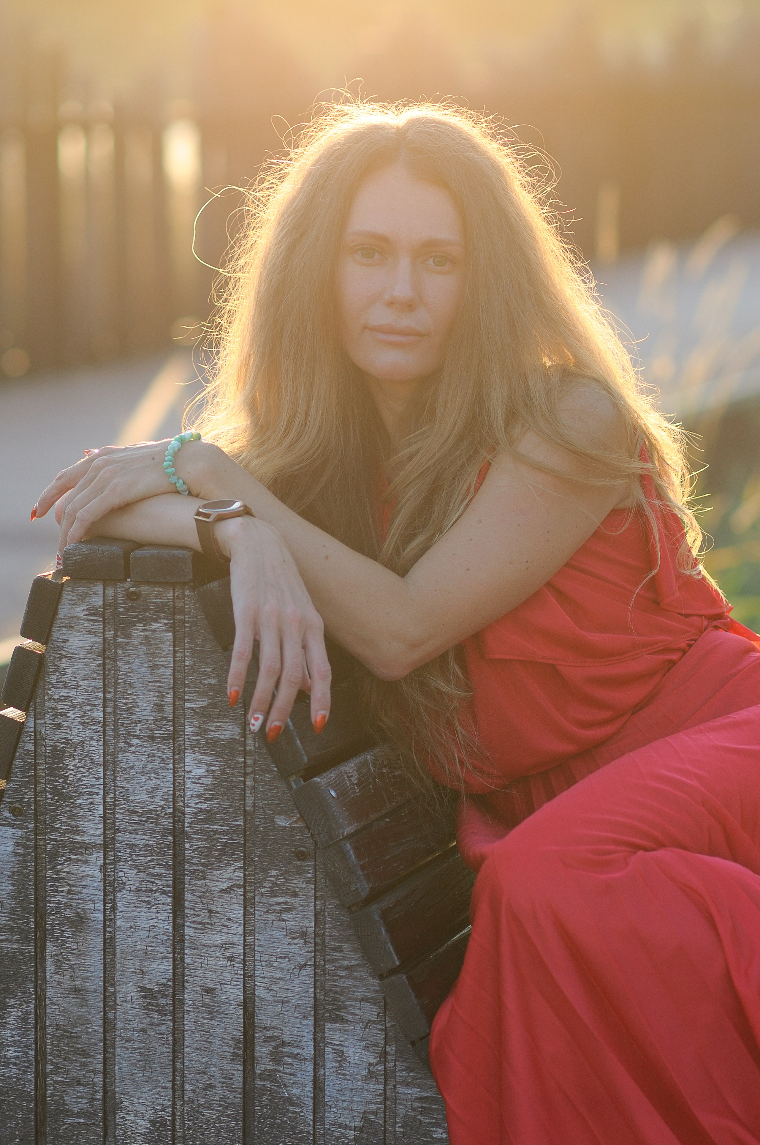 Портретная фотосессия на природе на закате