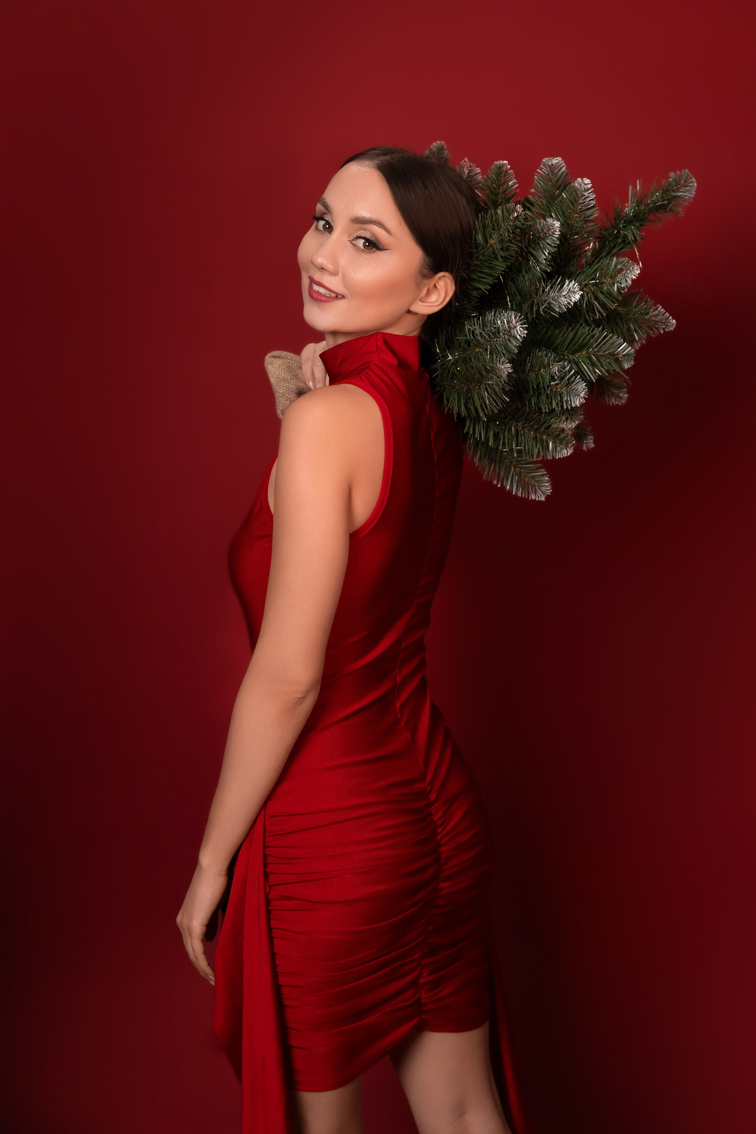 Тотально красный Новый год для Натали. Семейный и детский фотограф Леонова Анна