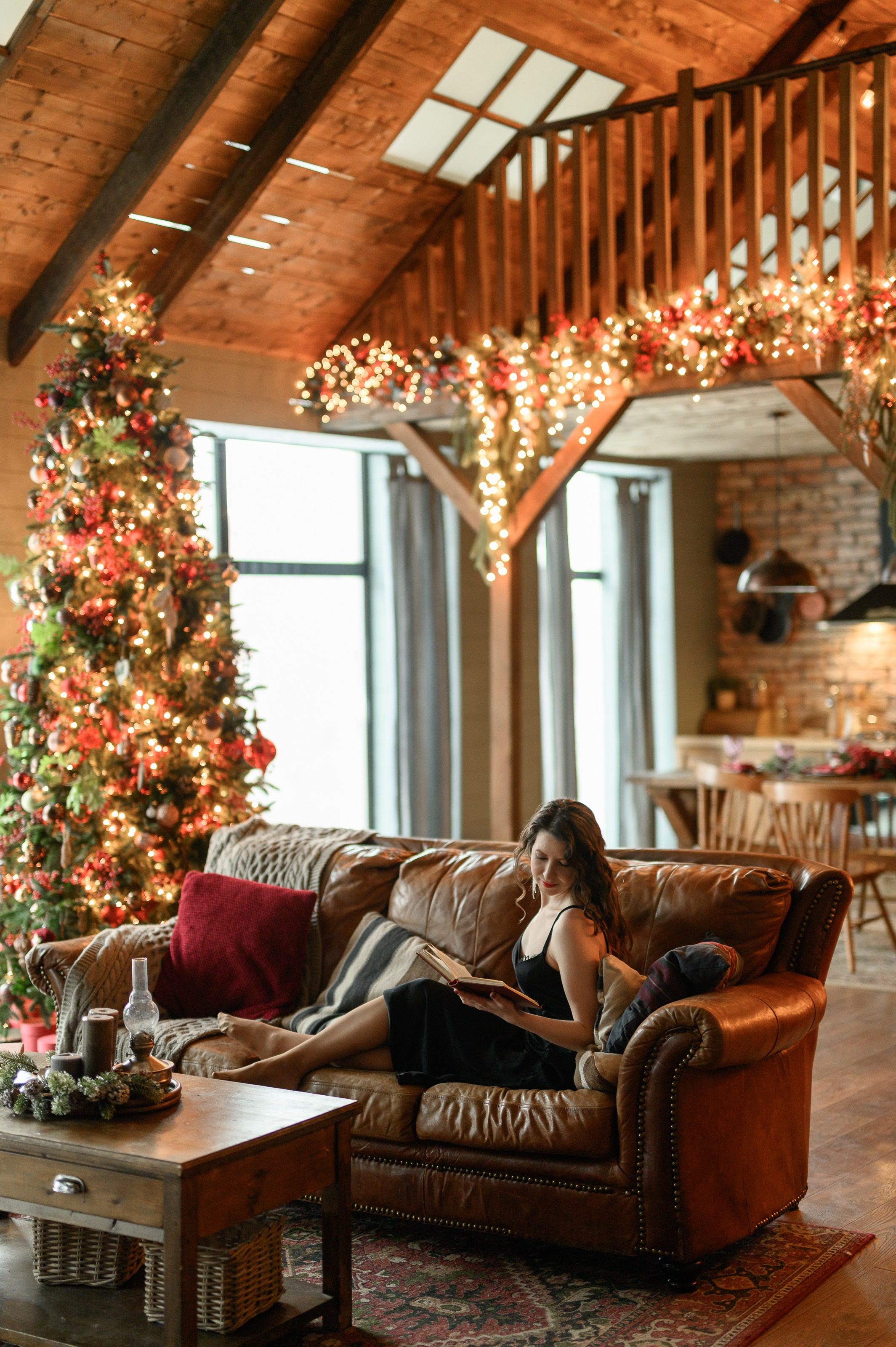 Новогодняя фотосессия в зале Шале фотостудии Мимика. Semerlina.ru