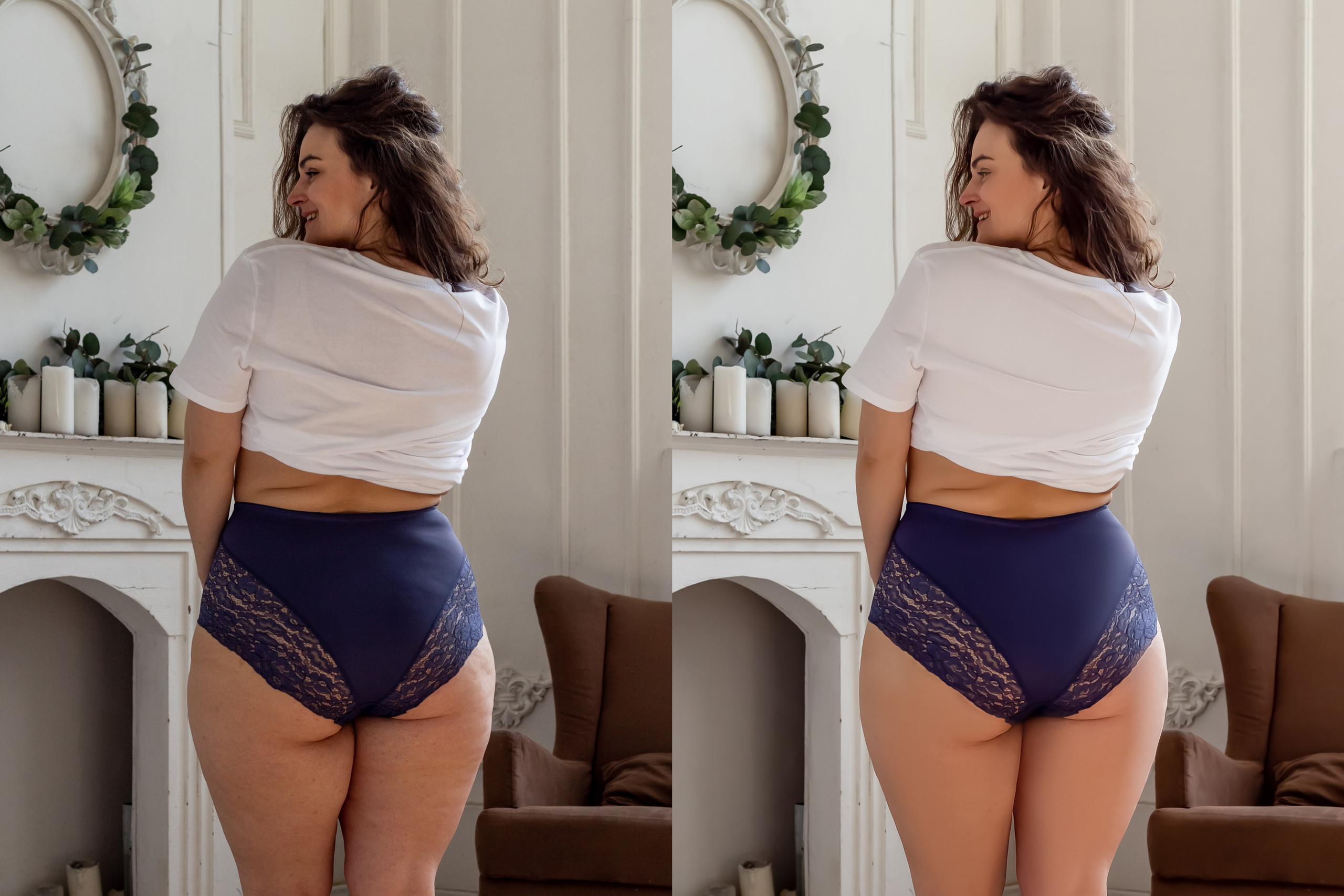 Деликатная обработка портретов для рекламы нижнего белья | Студия SVITHART