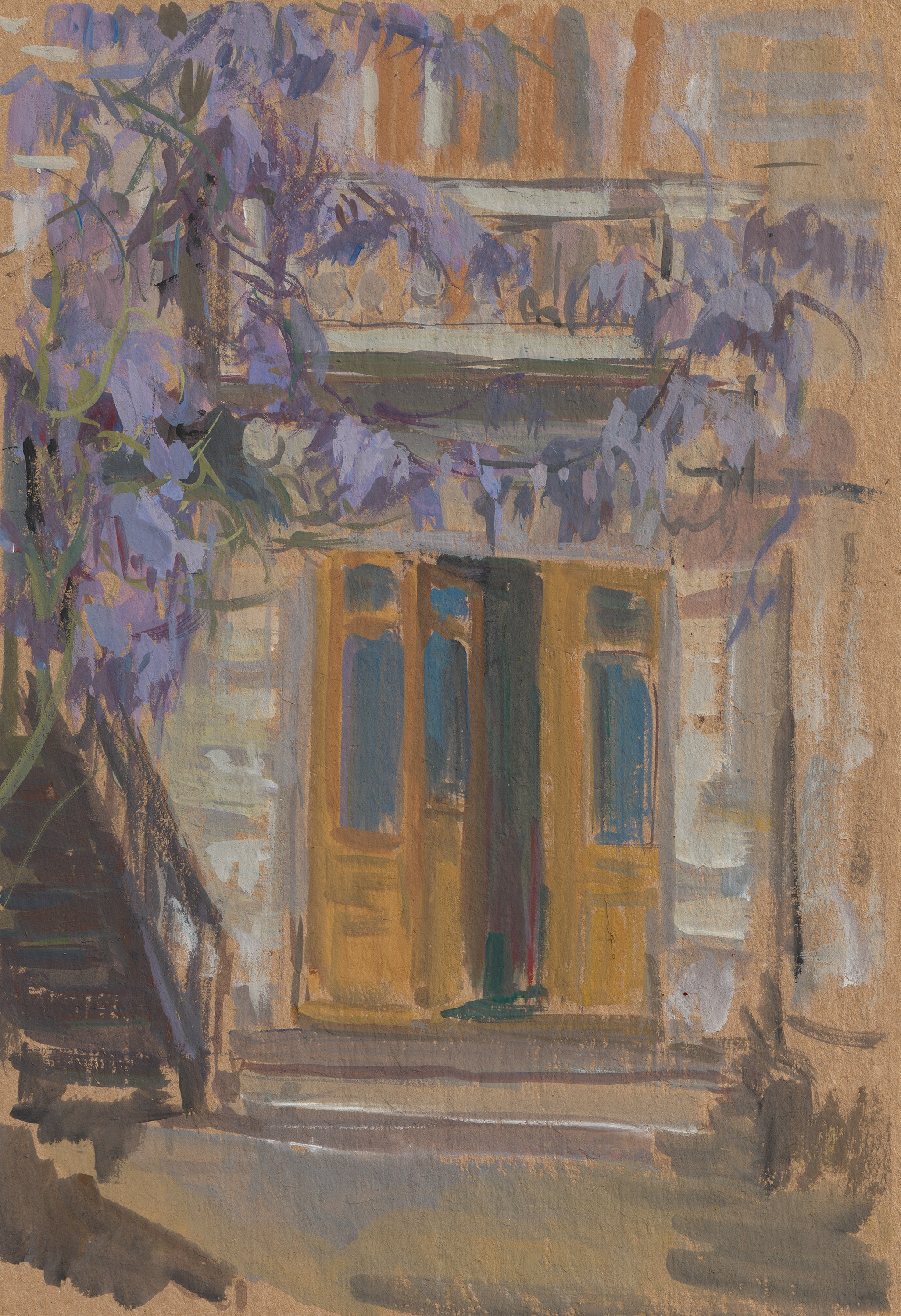 "A study. Wisteria bloomed" paper, tempera 28.5x19cm, 2026