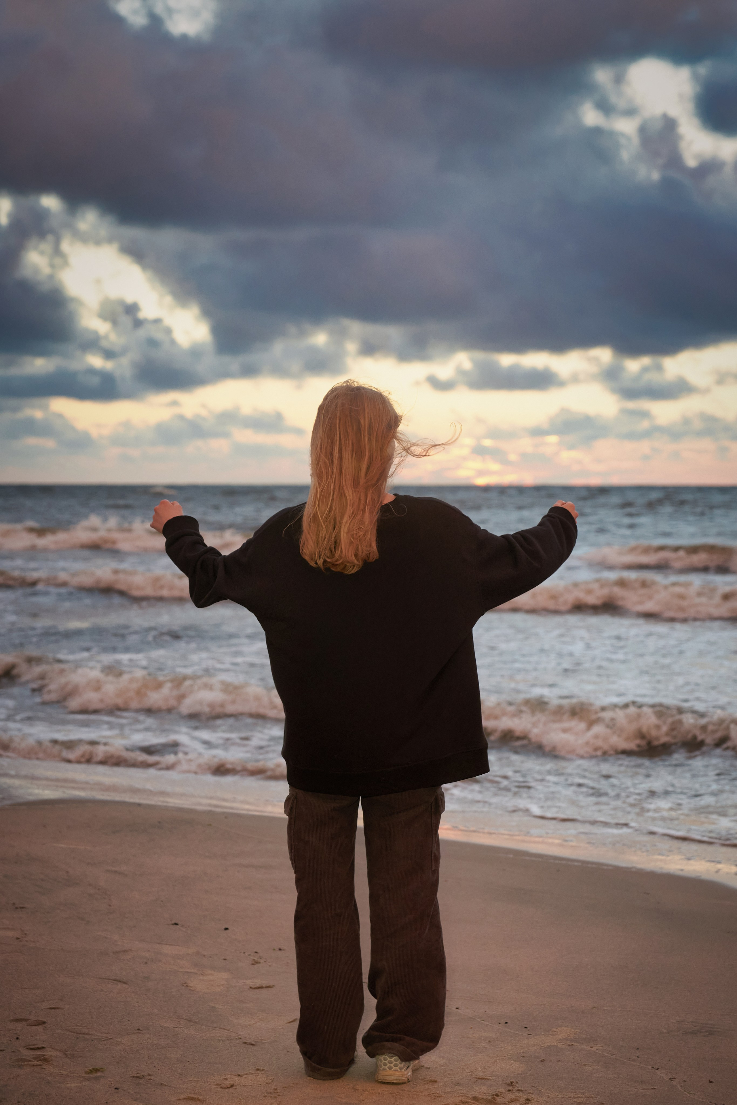 Портрет закат море