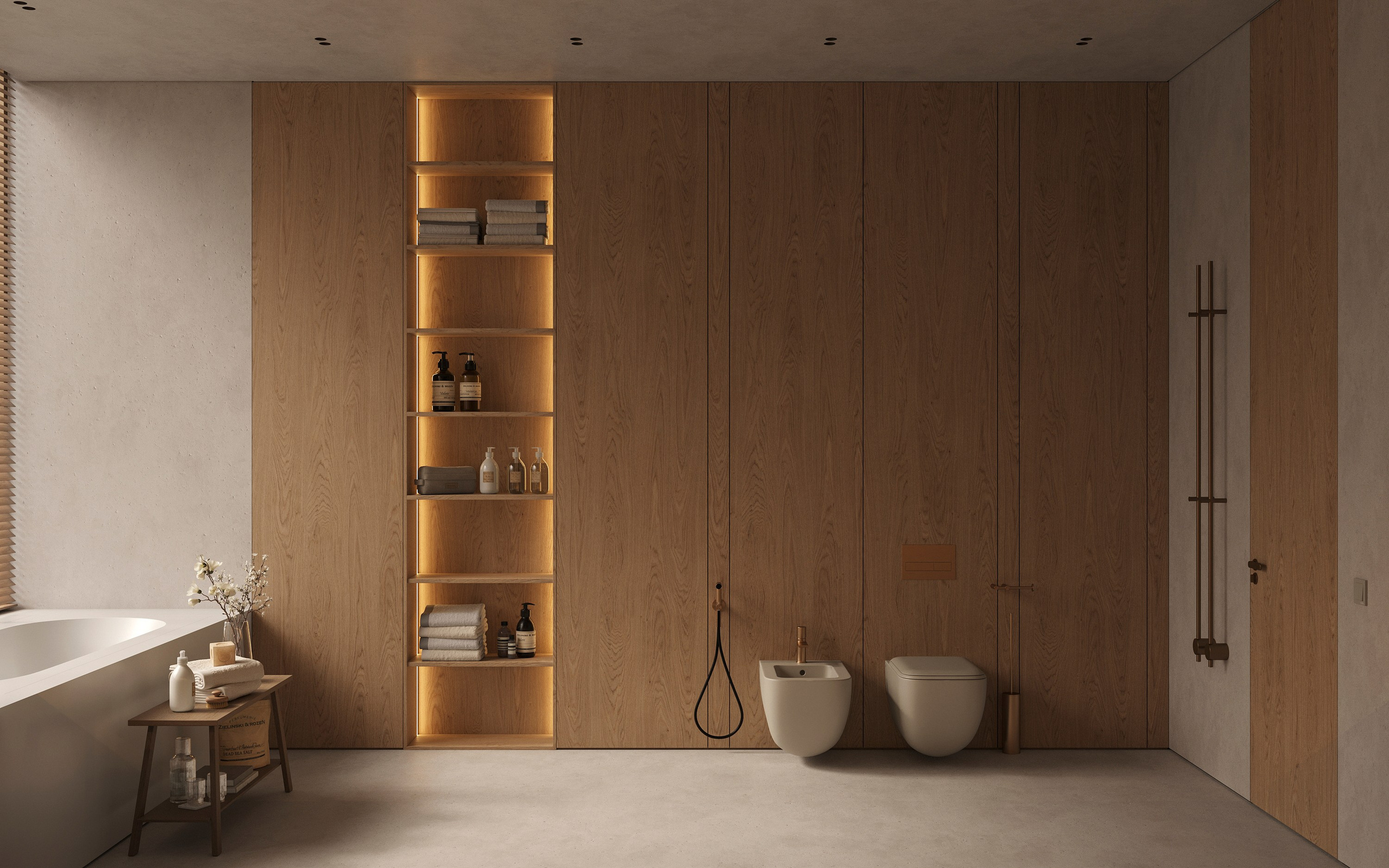 ZEN BATHROOM | SUNNY & SOFT CONCEPTS. Interior Visualization by Valerie Stetyukevich