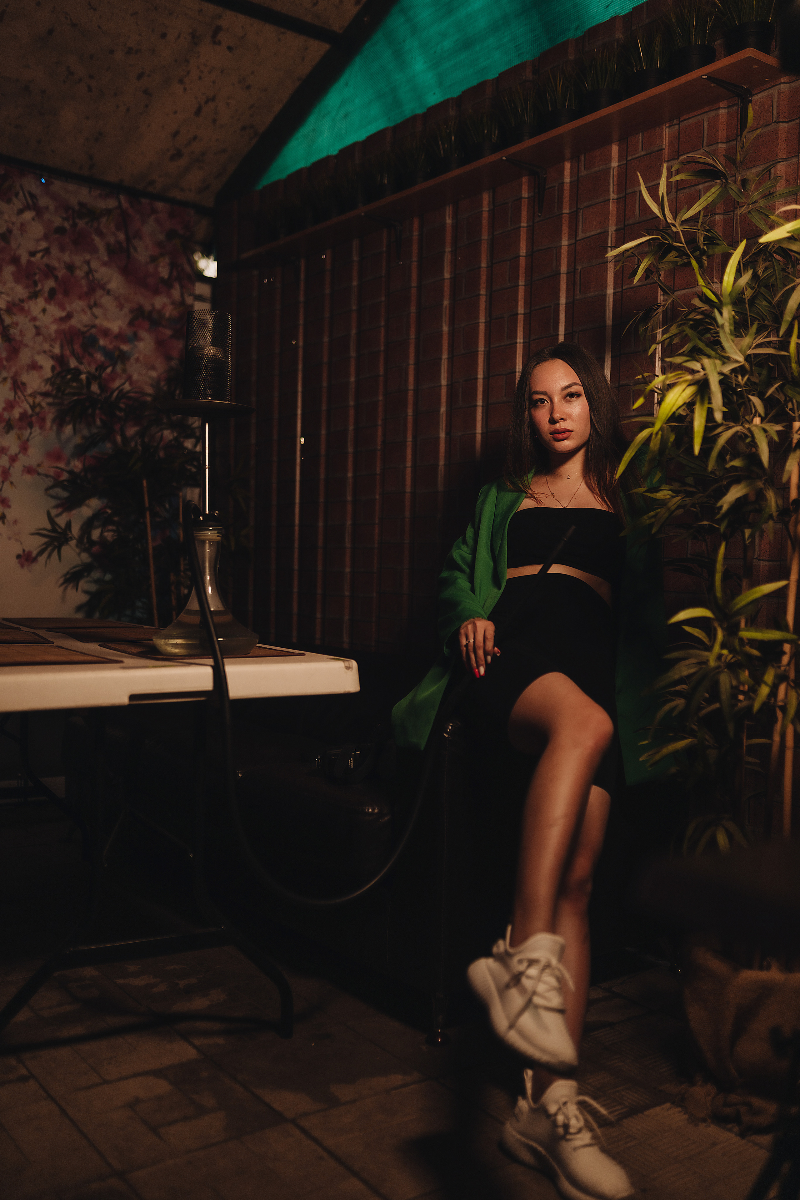 Ольга | Фотосессия с кальяном в летнем кафе. Фотограф Карина Шмулёва. Воронеж и область