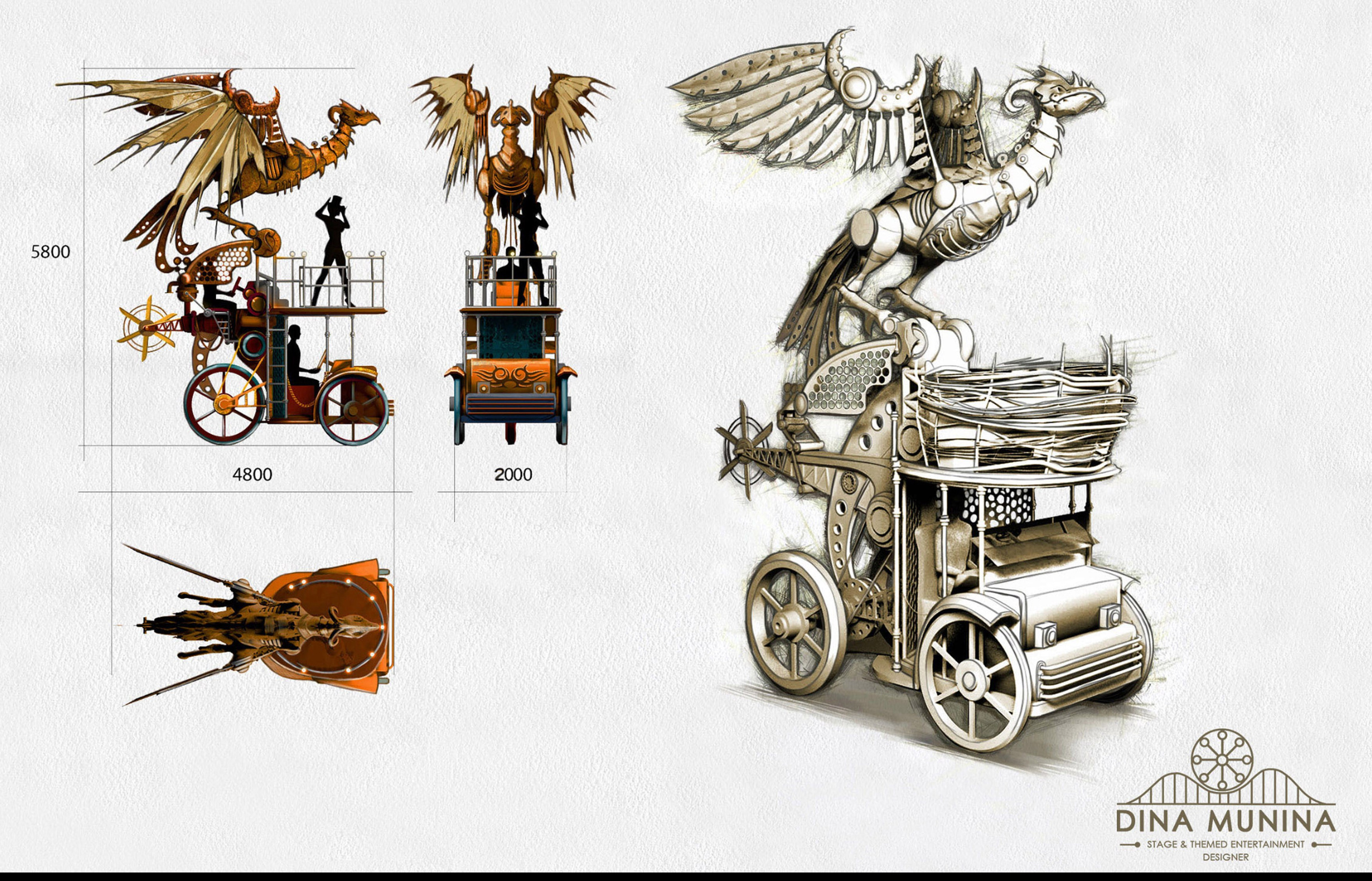 PLATFORMS FOR THEMED PARKS. Munina Dina. Set design portfolio