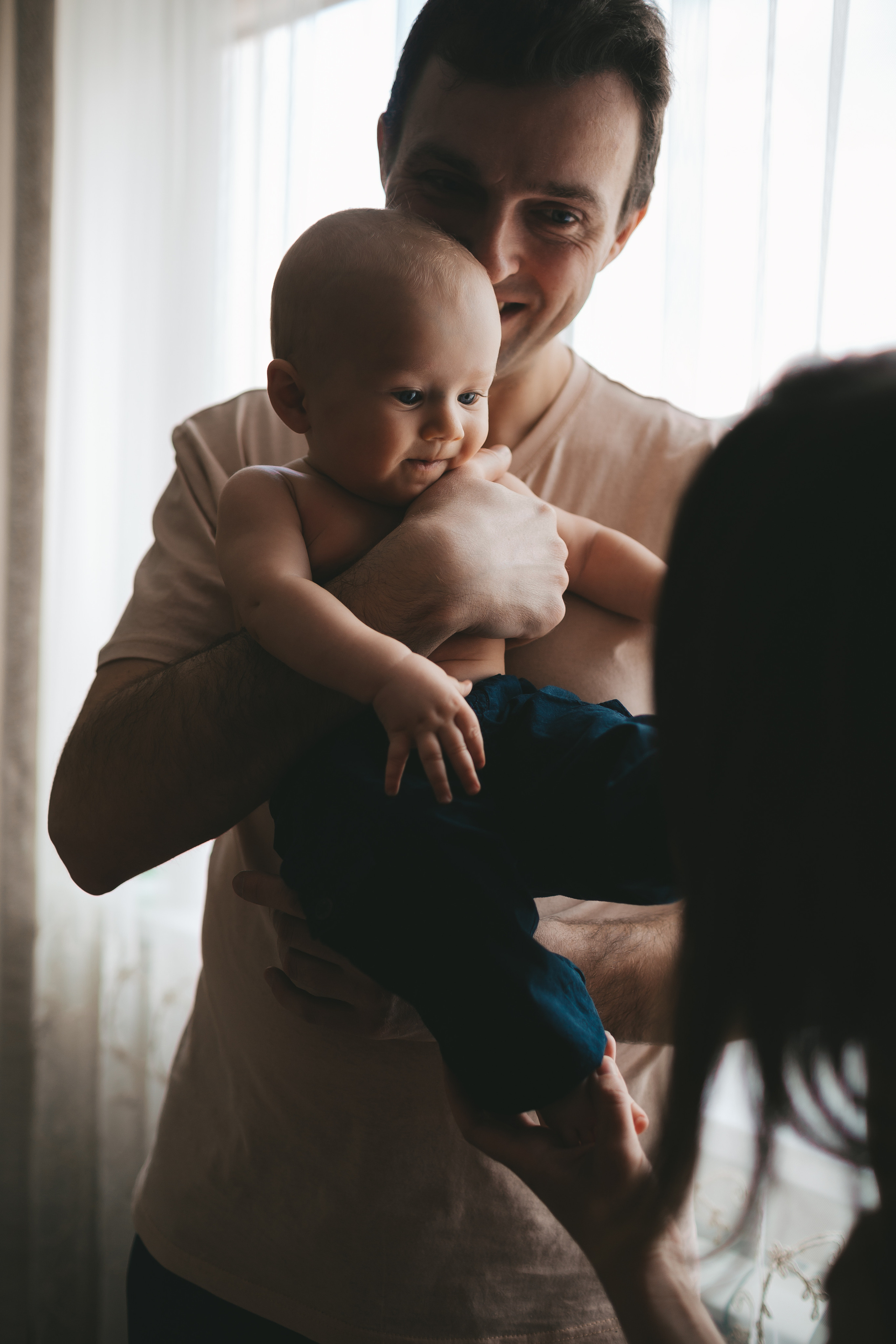 Максим, Катя и Лев (домашняя фотосессия). Семейный и детский фотограф и видеограф в Москве, Дрокина Наталья