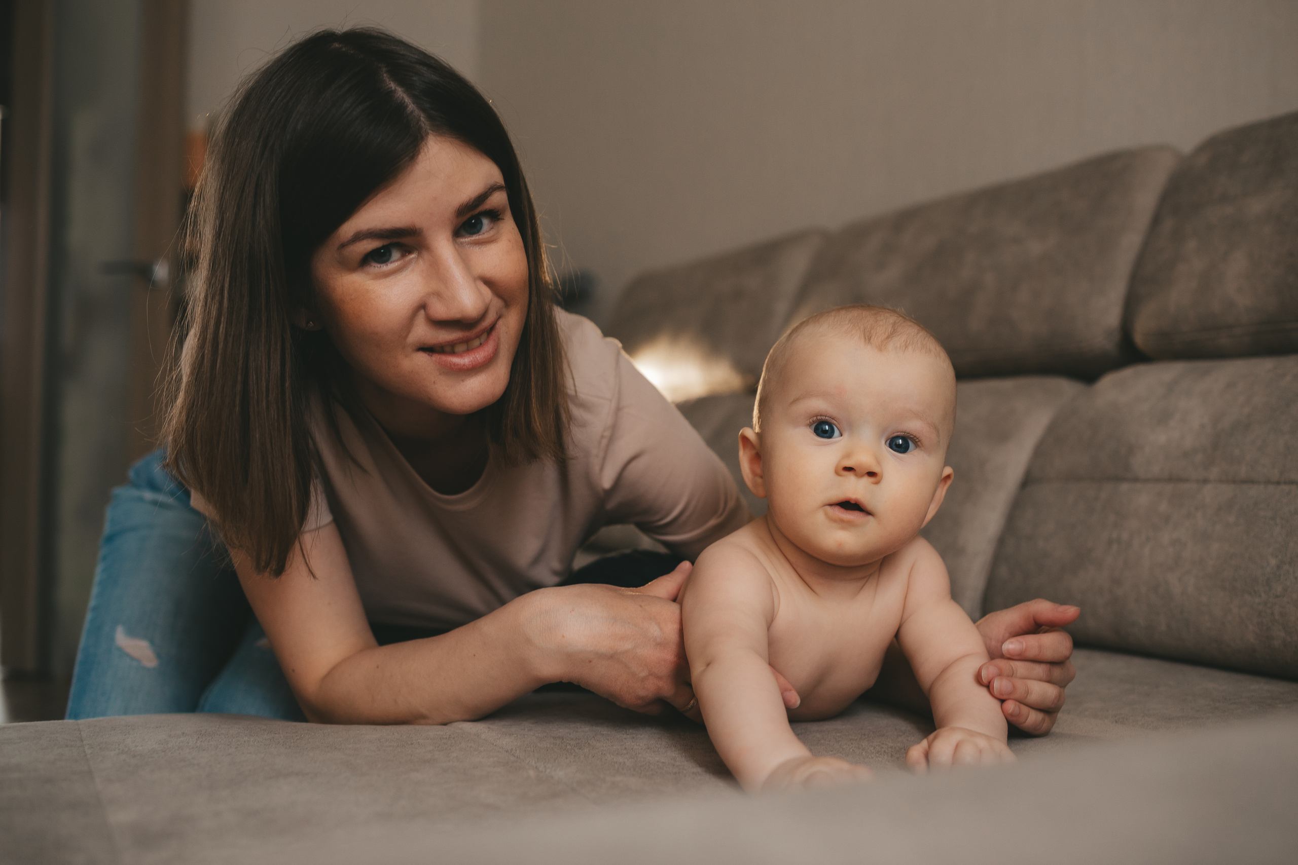 Максим, Катя и Лев (домашняя фотосессия). Семейный и детский фотограф и видеограф в Москве, Дрокина Наталья