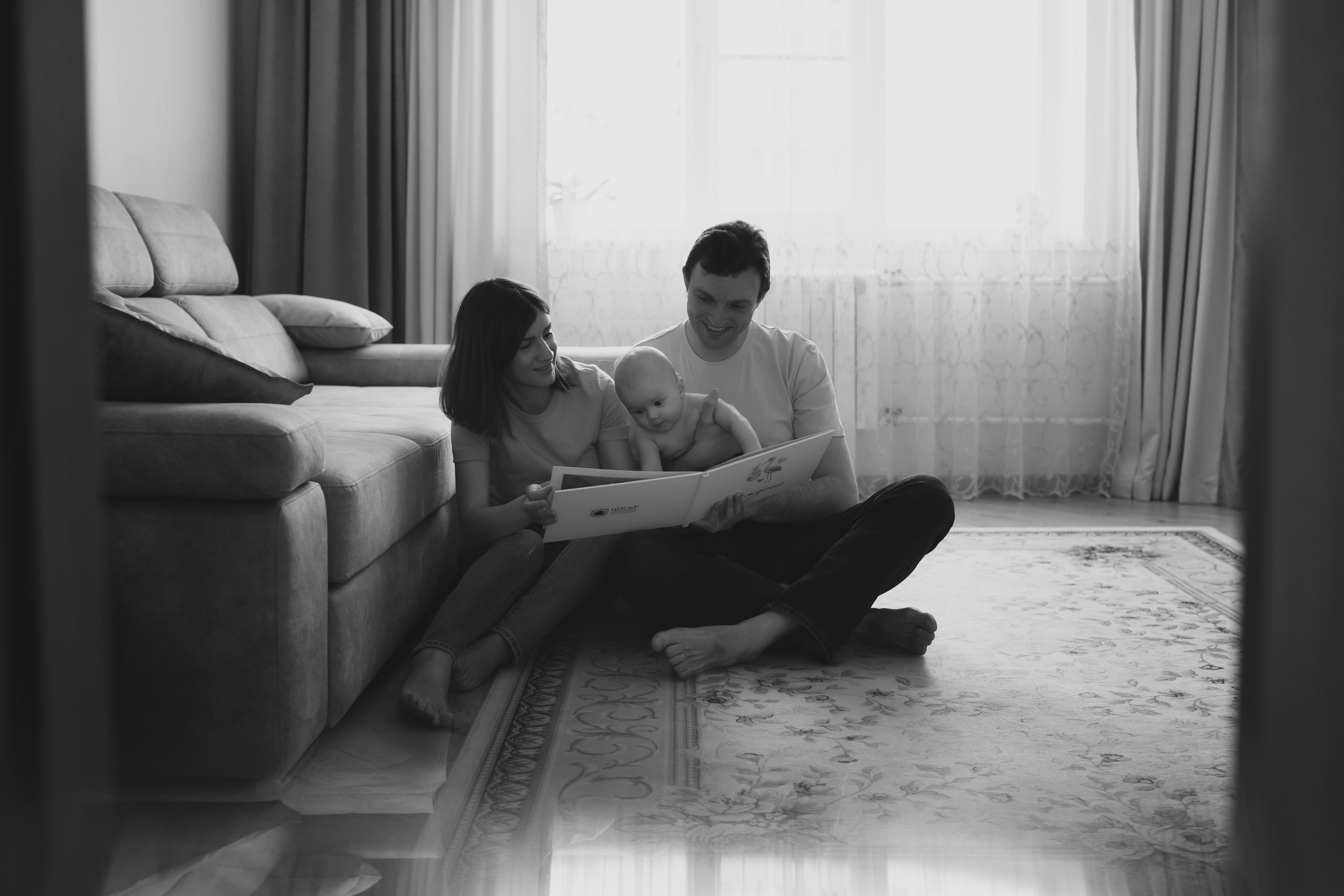 Максим, Катя и Лев (домашняя фотосессия). Семейный и детский фотограф и видеограф в Москве, Дрокина Наталья