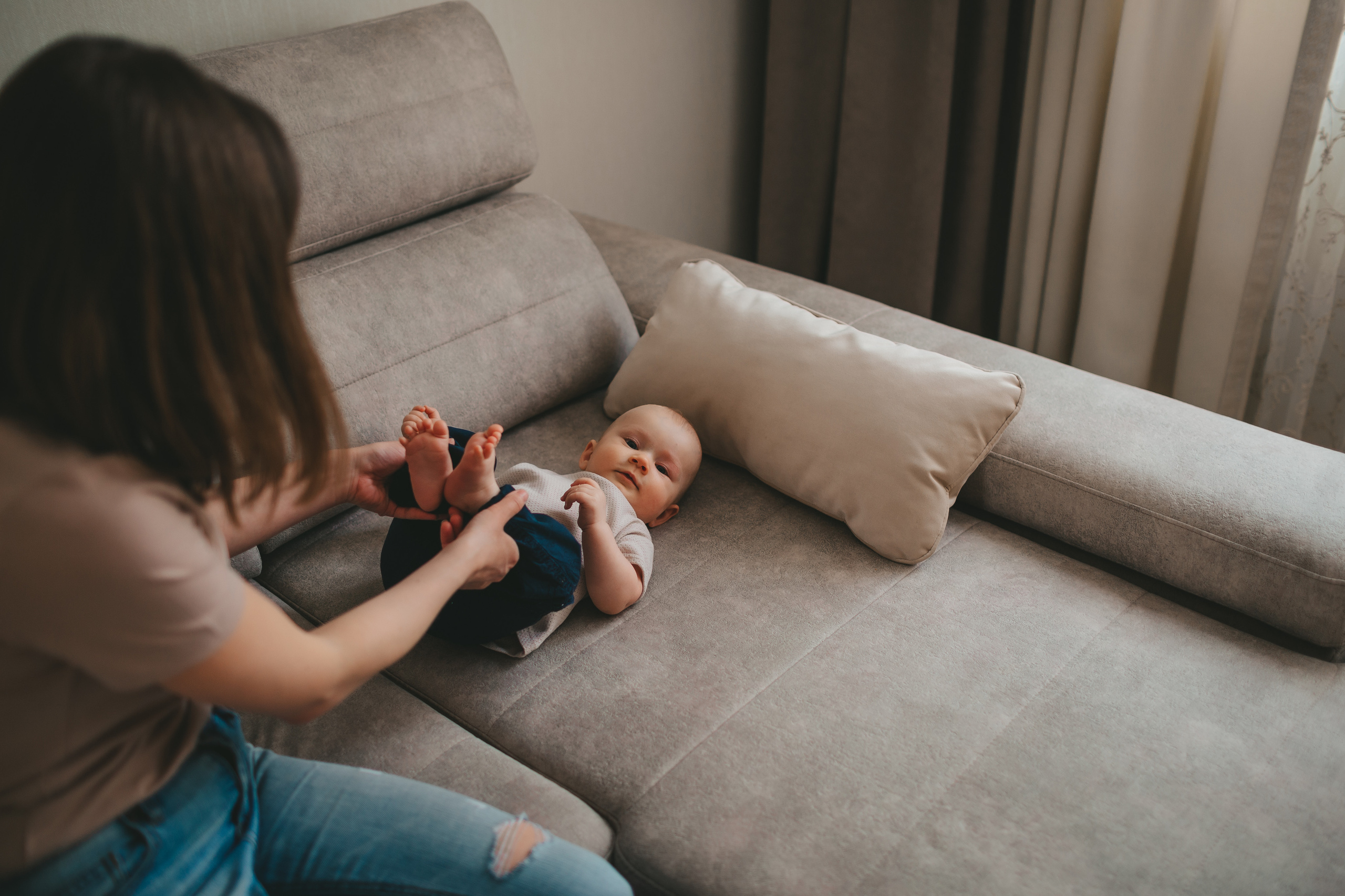 Максим, Катя и Лев (домашняя фотосессия). Семейный и детский фотограф и видеограф в Москве, Дрокина Наталья