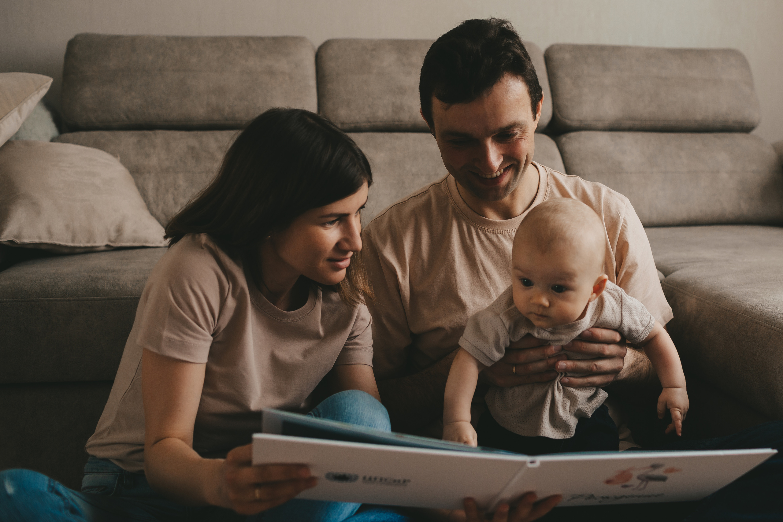 Максим, Катя и Лев (домашняя фотосессия). Семейный и детский фотограф и видеограф в Москве, Дрокина Наталья