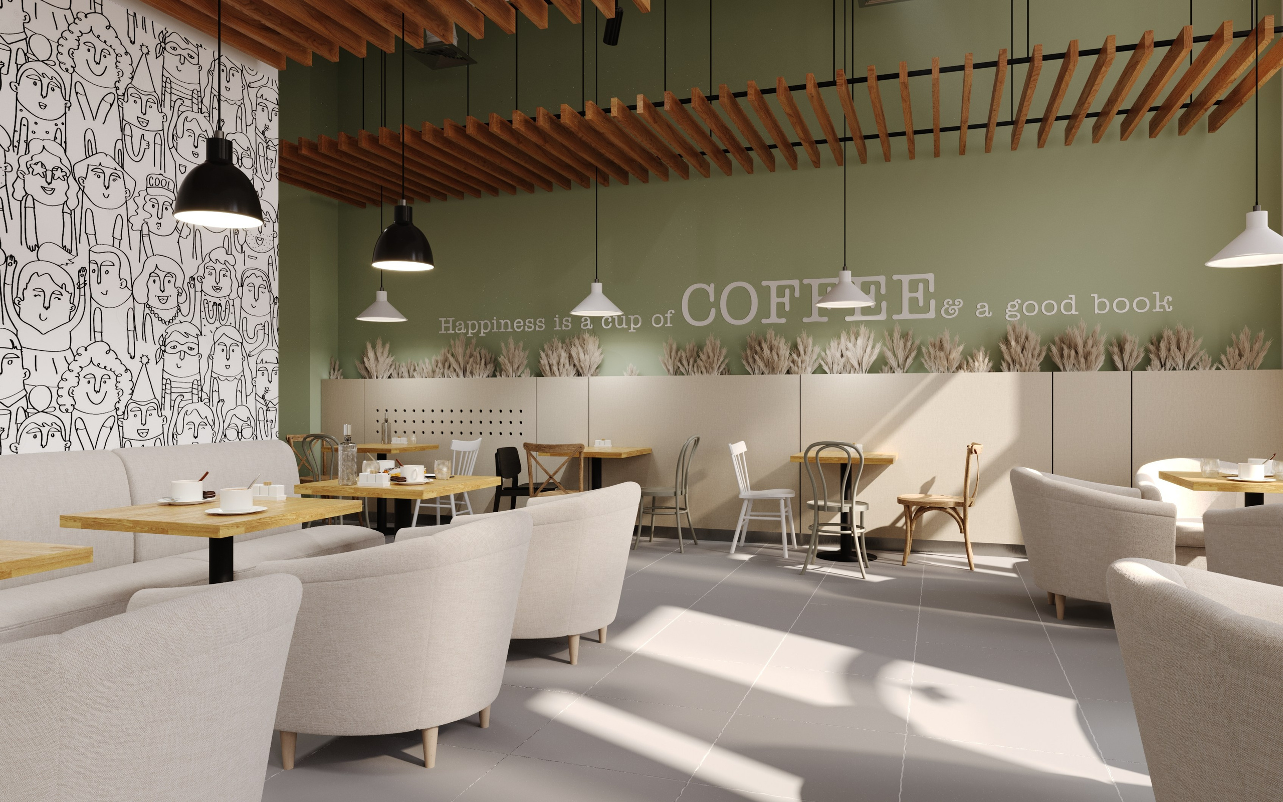 Роспись стен кафе и других общественных пространствах