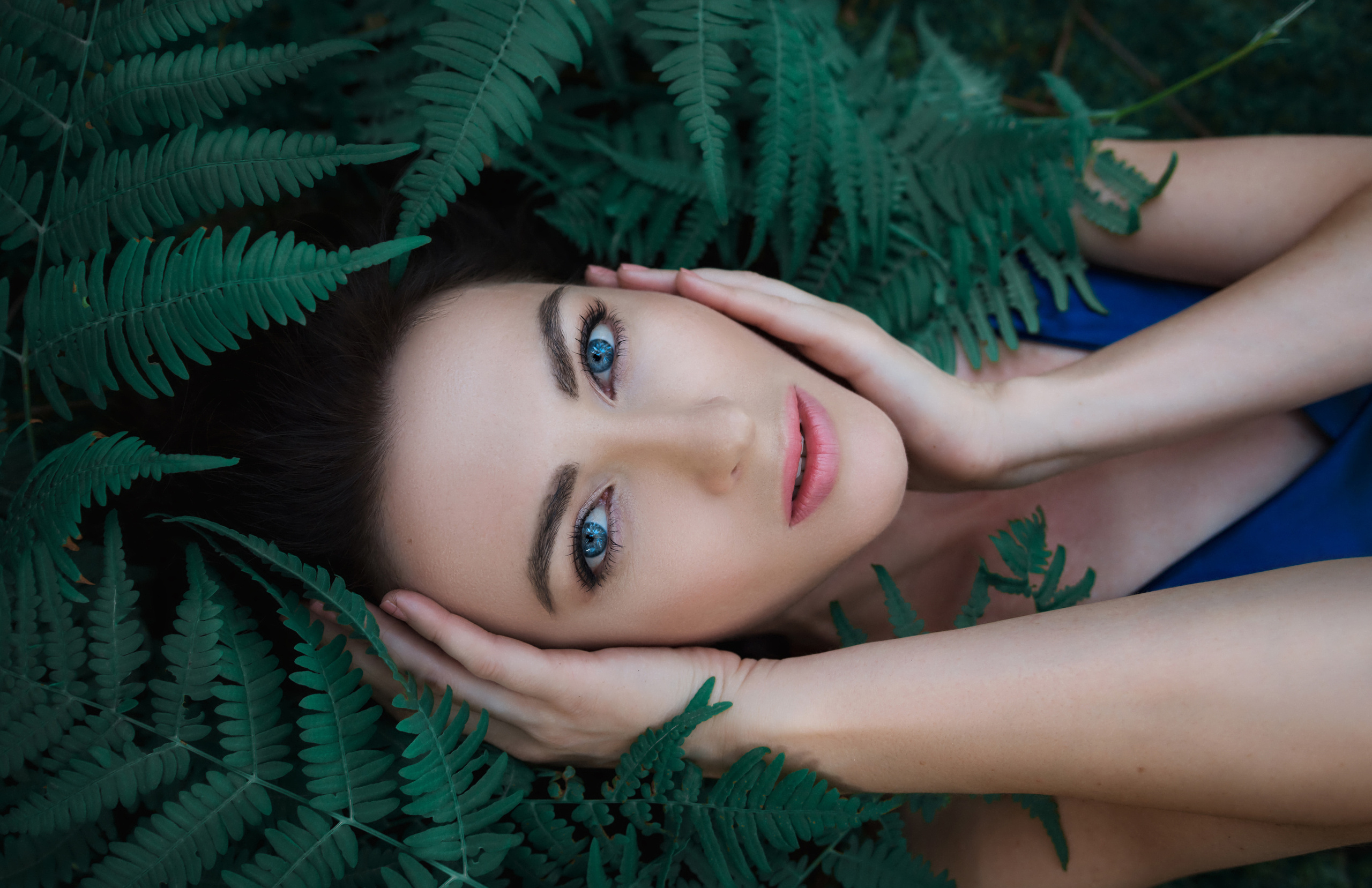 Портрет девушки, лежащей в папоротнике