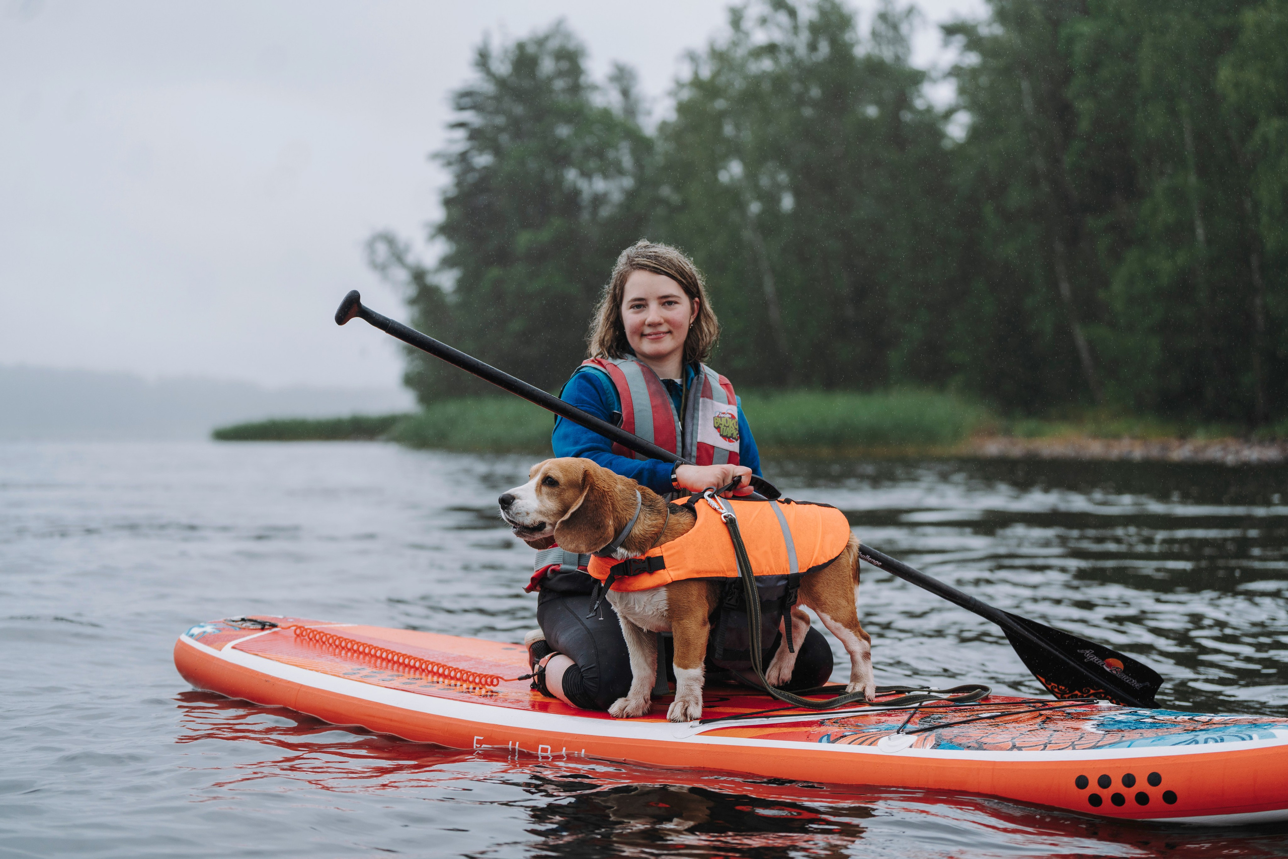 Катание на сапах с собаками. Фотограф анималист в Спб недорого Олеся Майорова