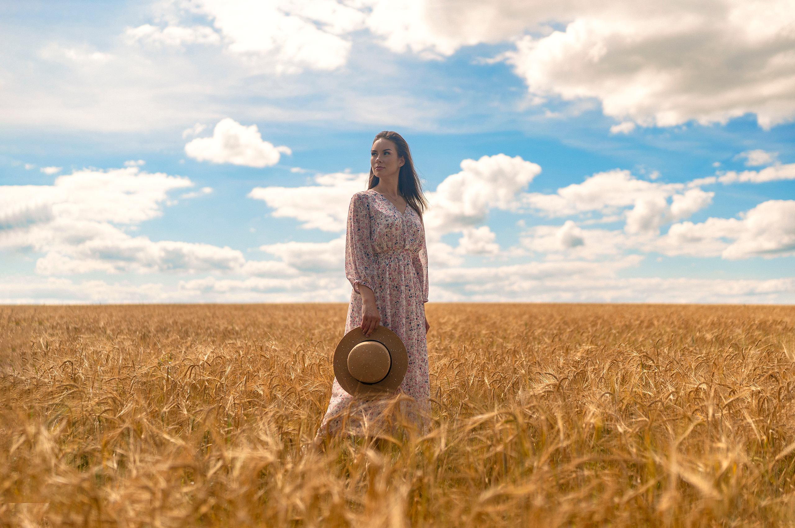 Девушка в золотом поле