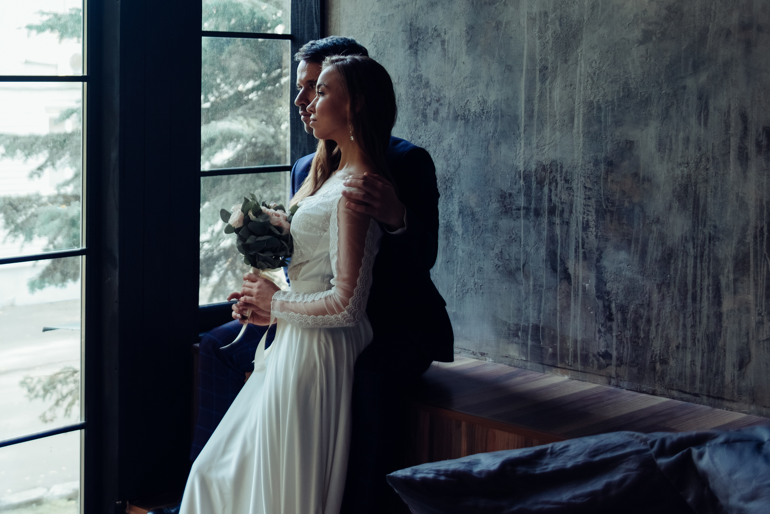 Свадебная фотосессия в фотостудии. Фотограф Москва