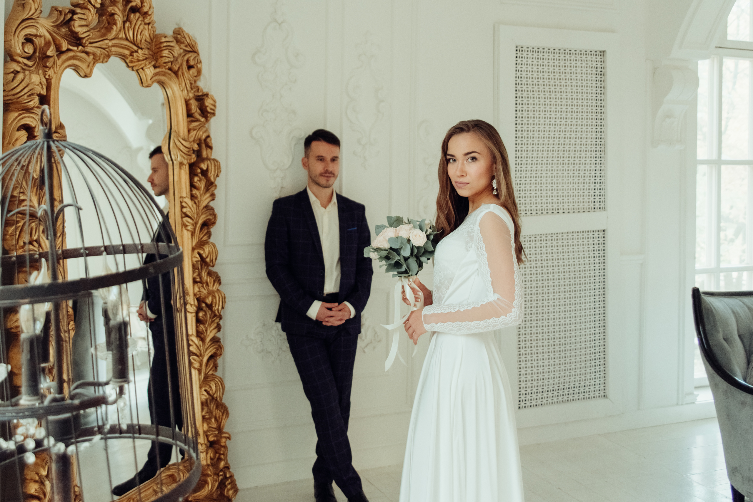 Свадебная фотосессия в фотостудии. Фотограф Москва