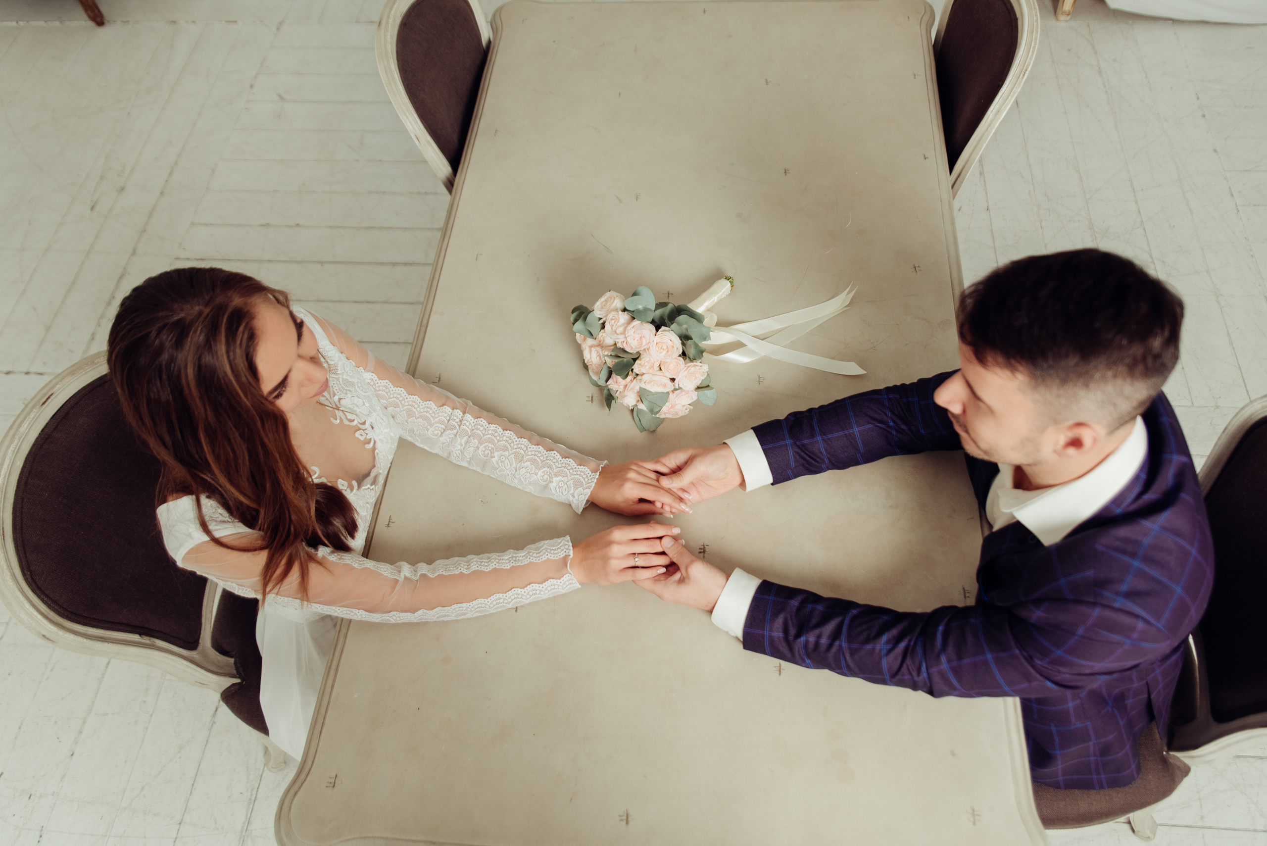 Свадебная фотосессия в фотостудии. Фотограф Москва